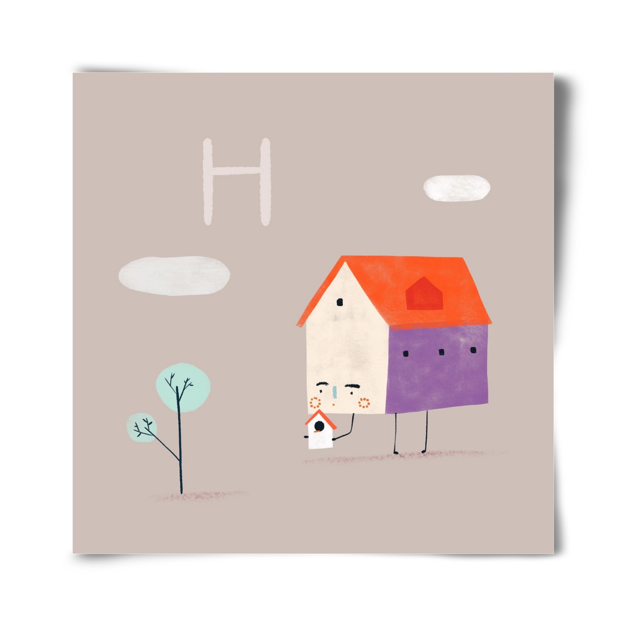 H, mint Házikó, 40x40 cm, Keret nélkül