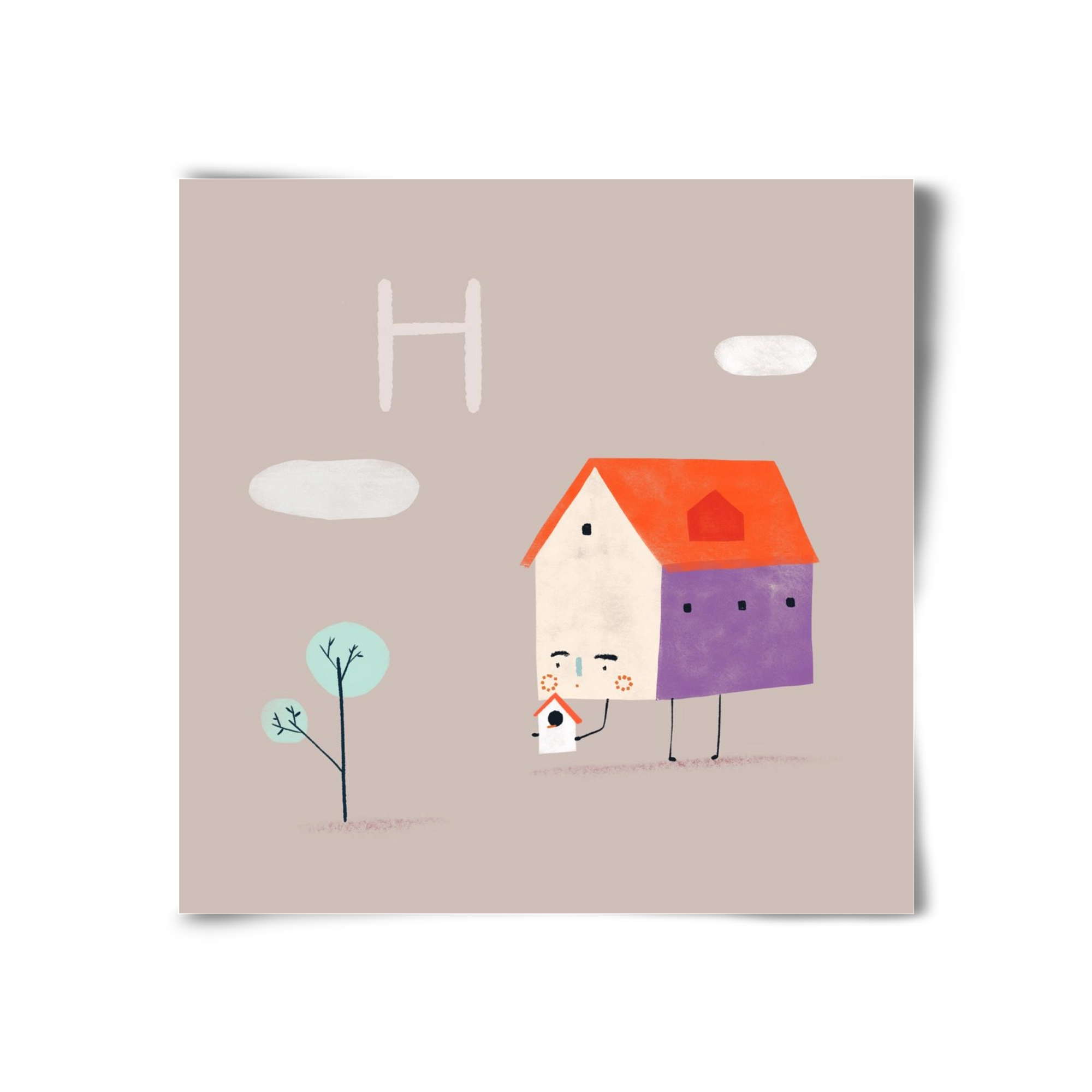 H, mint Házikó, 30x30 cm, Keret nélkül