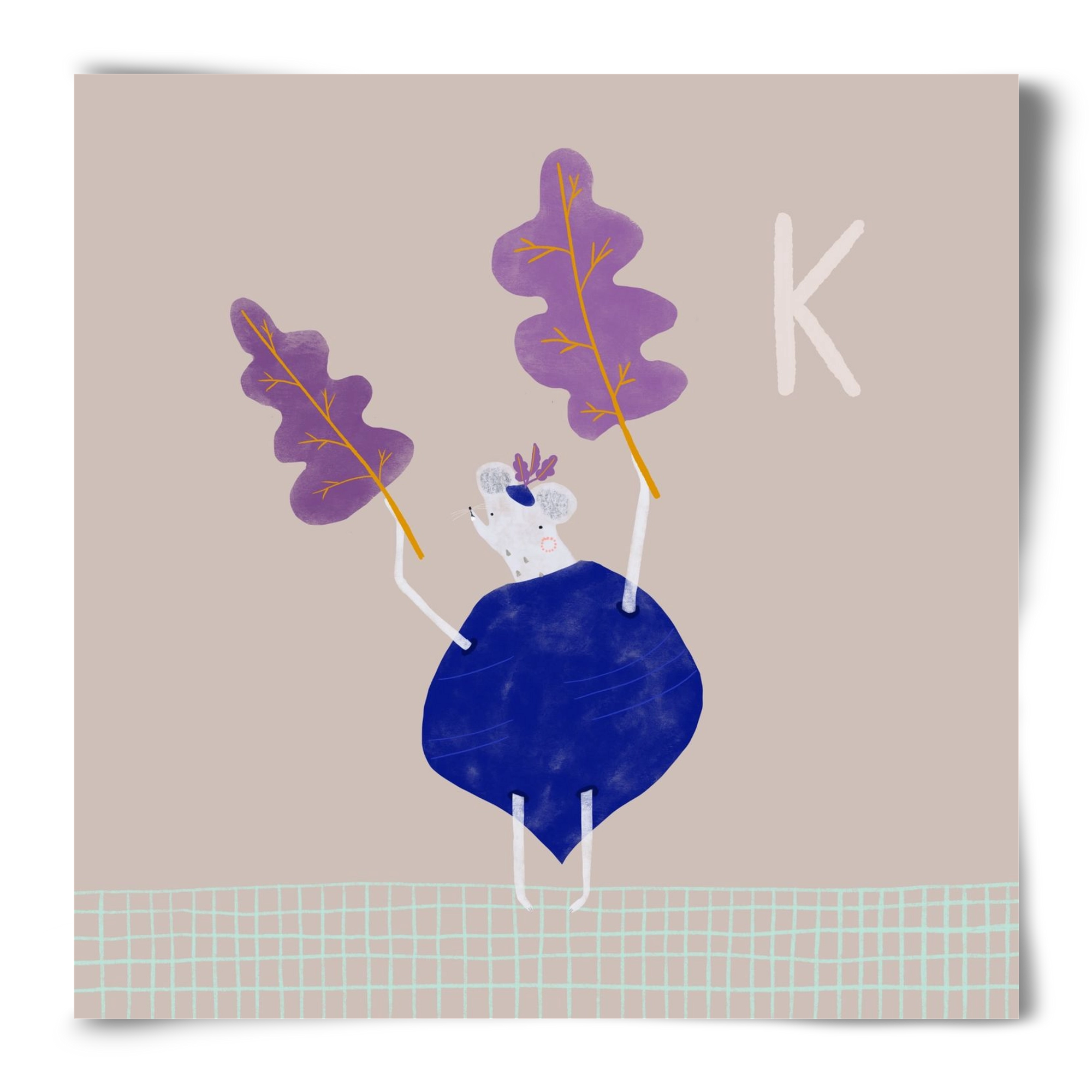 K, mint Karalábé, 50x50 cm, Keret nélkül