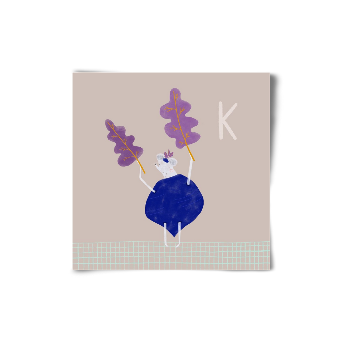 K, mint Karalábé, 20x20 cm, Keret nélkül