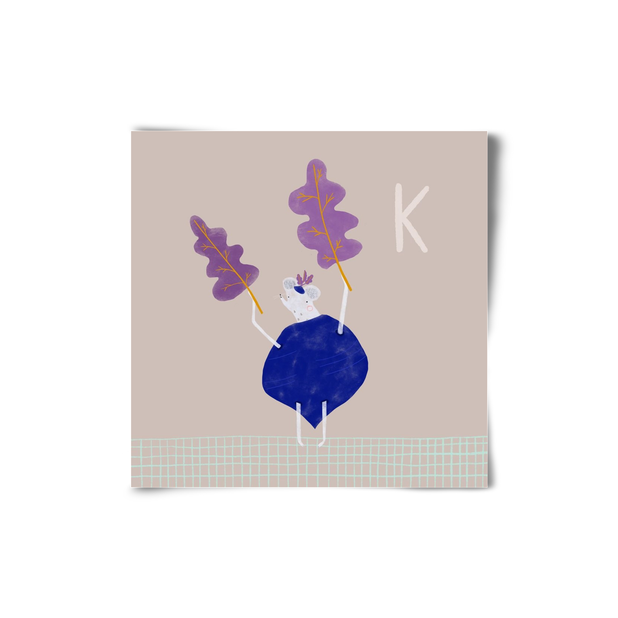 K, mint Karalábé, 20x20 cm, Keret nélkül