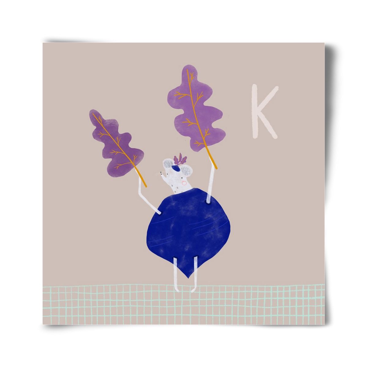 K, mint Karalábé, 40x40 cm, Keret nélkül