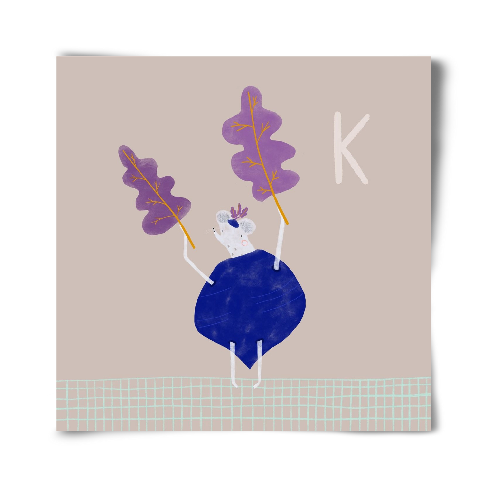 K, mint Karalábé, 40x40 cm, Keret nélkül