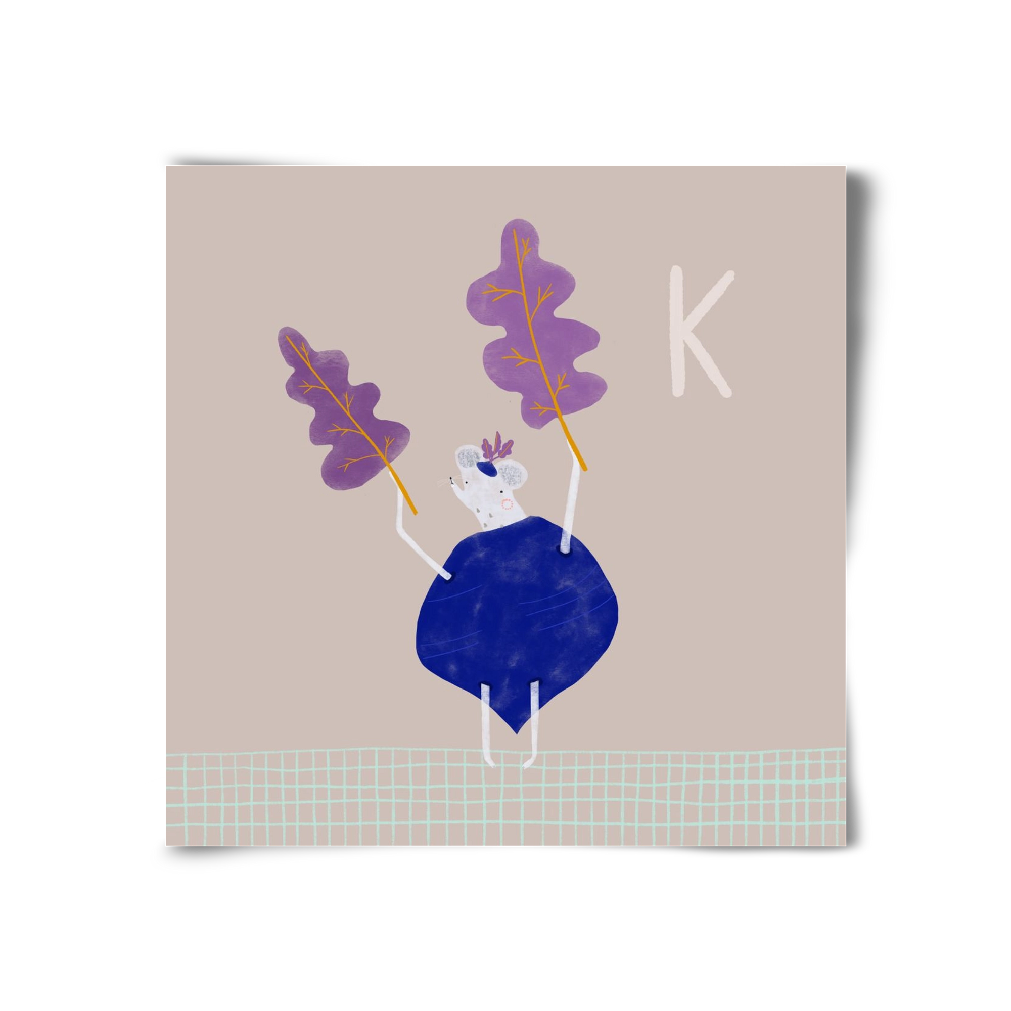 K, mint Karalábé, 30x30 cm, Keret nélkül