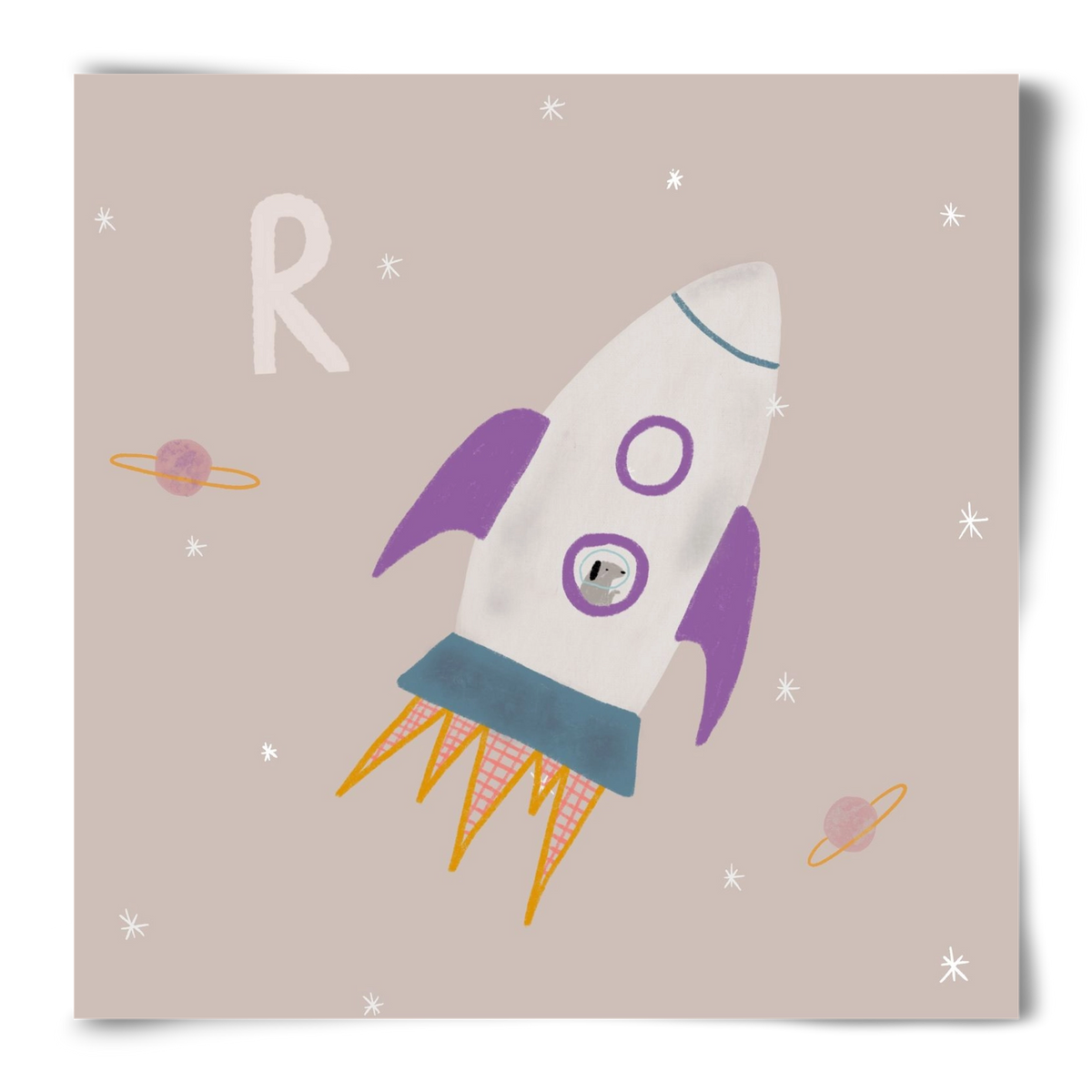 R, mint Rakéta, 50x50 cm, Keret nélkül