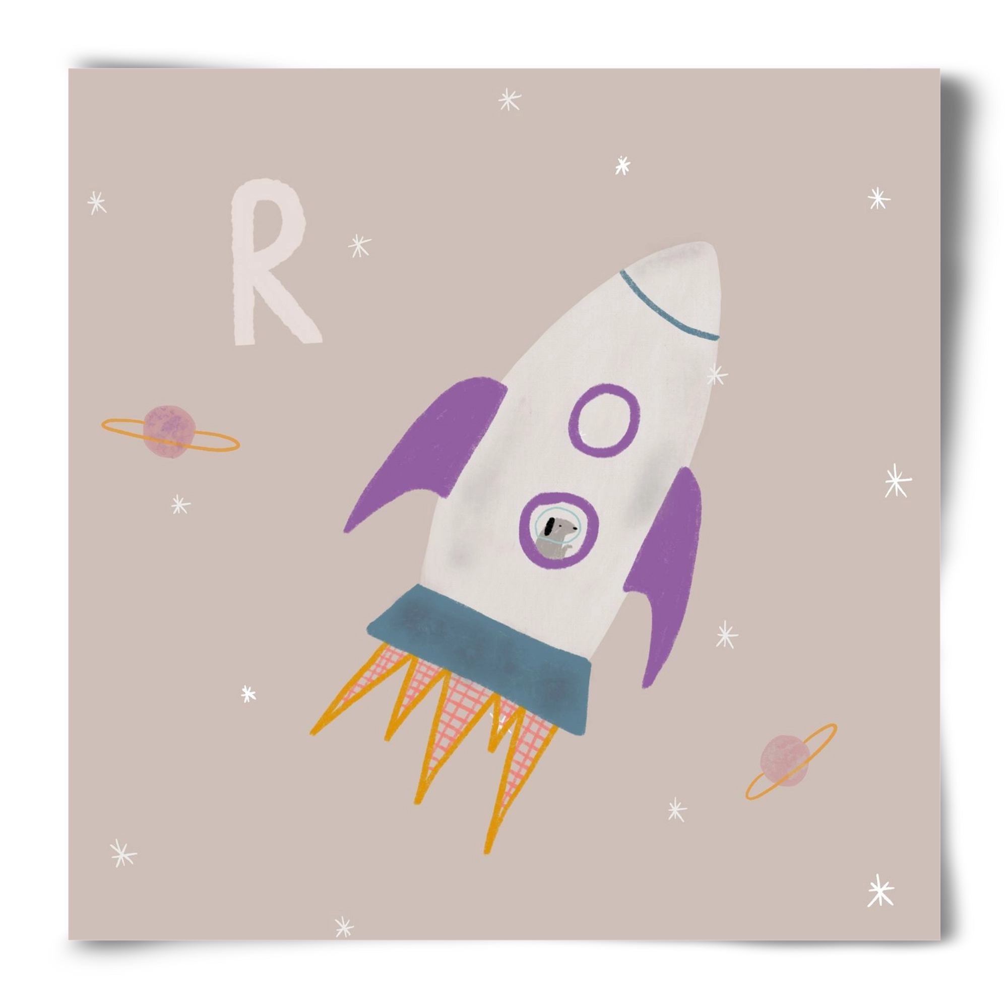 R, mint Rakéta, 50x50 cm, Keret nélkül