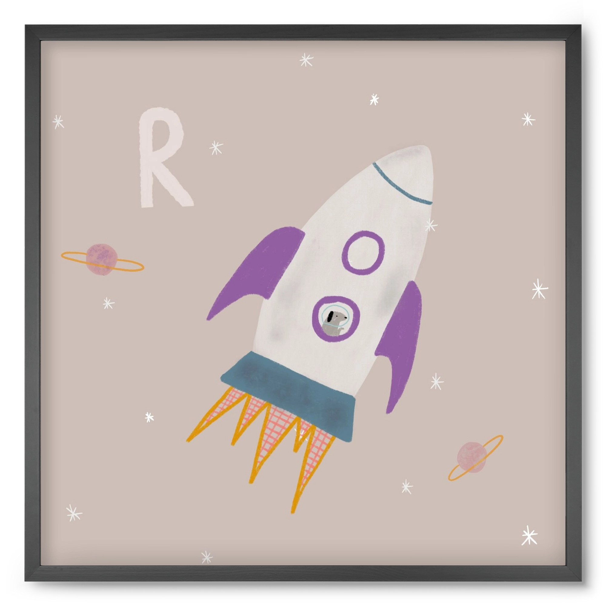 R, mint Rakéta, 50x50 cm (50x50 cm), Fekete keret