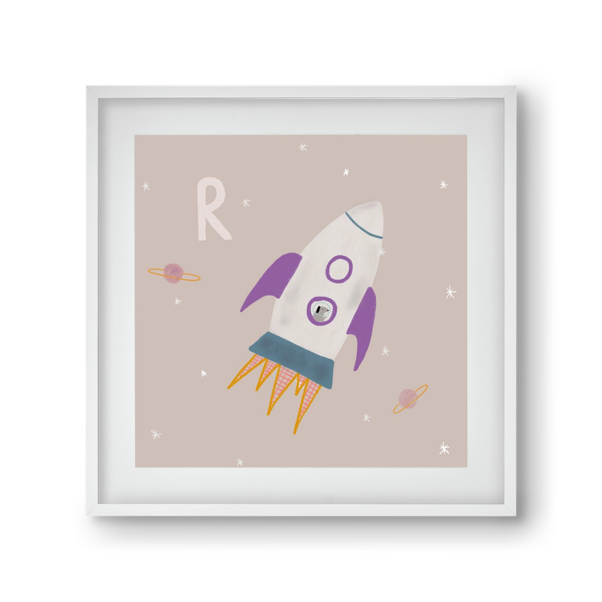 R, mint Rakéta, 30x30 cm (20x20 cm), Fehér keret, paszpartuval