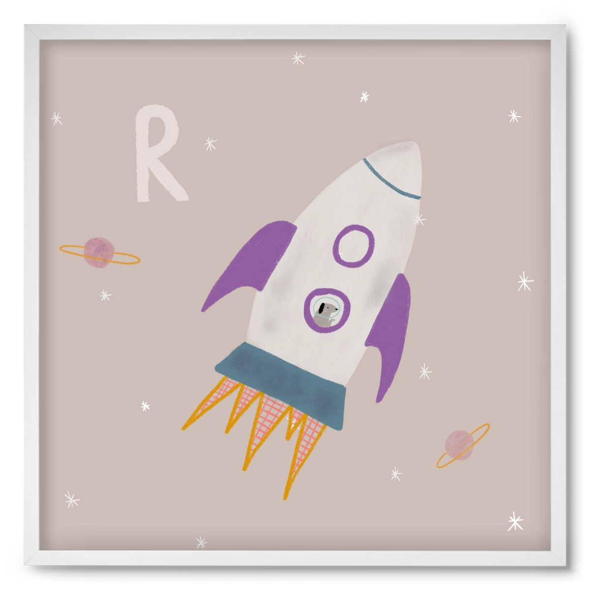 R, mint Rakéta, 50x50 cm (50x50 cm), Fehér keret