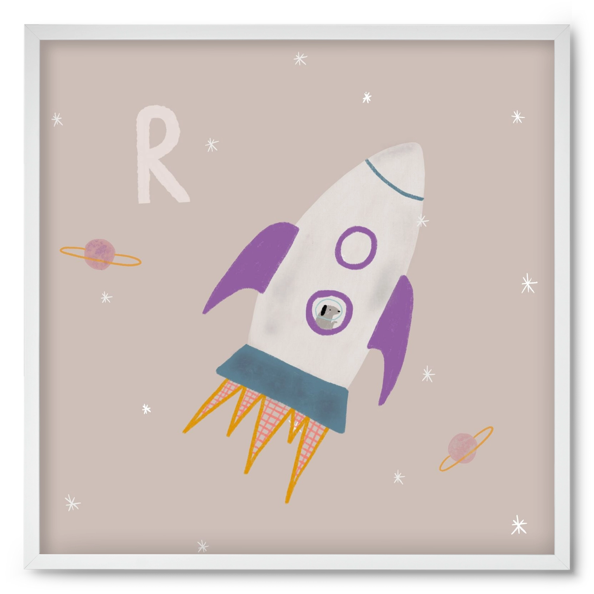 R, mint Rakéta, 50x50 cm (50x50 cm), Fehér keret