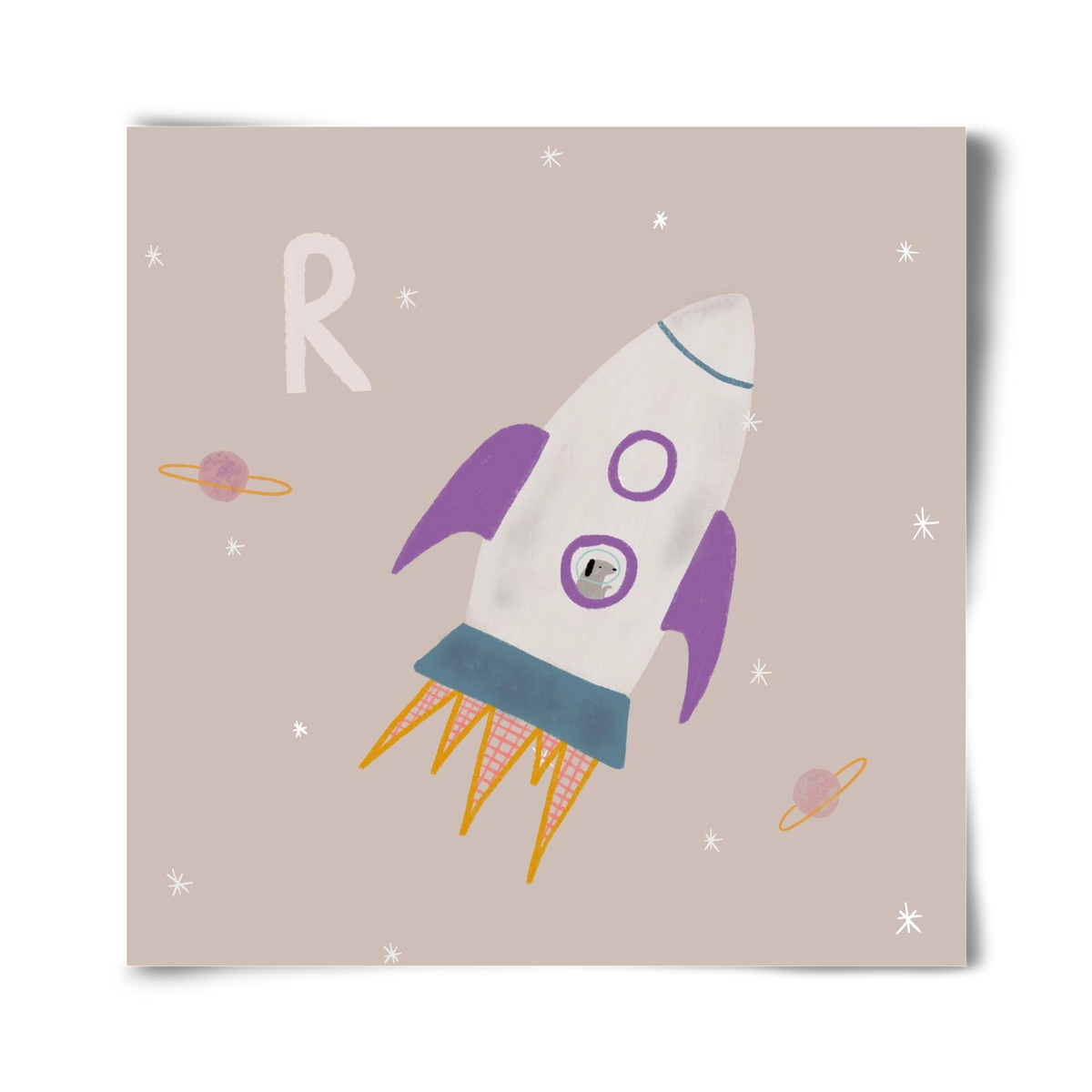 R, mint Rakéta, 40x40 cm, Keret nélkül