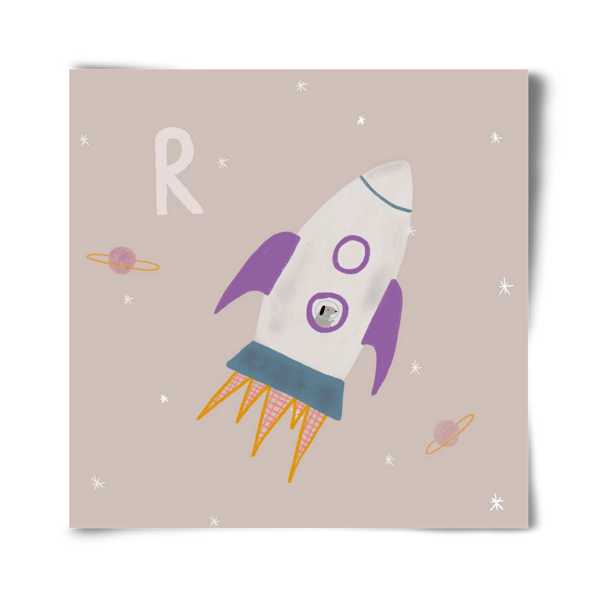 R, mint Rakéta, 40x40 cm, Keret nélkül