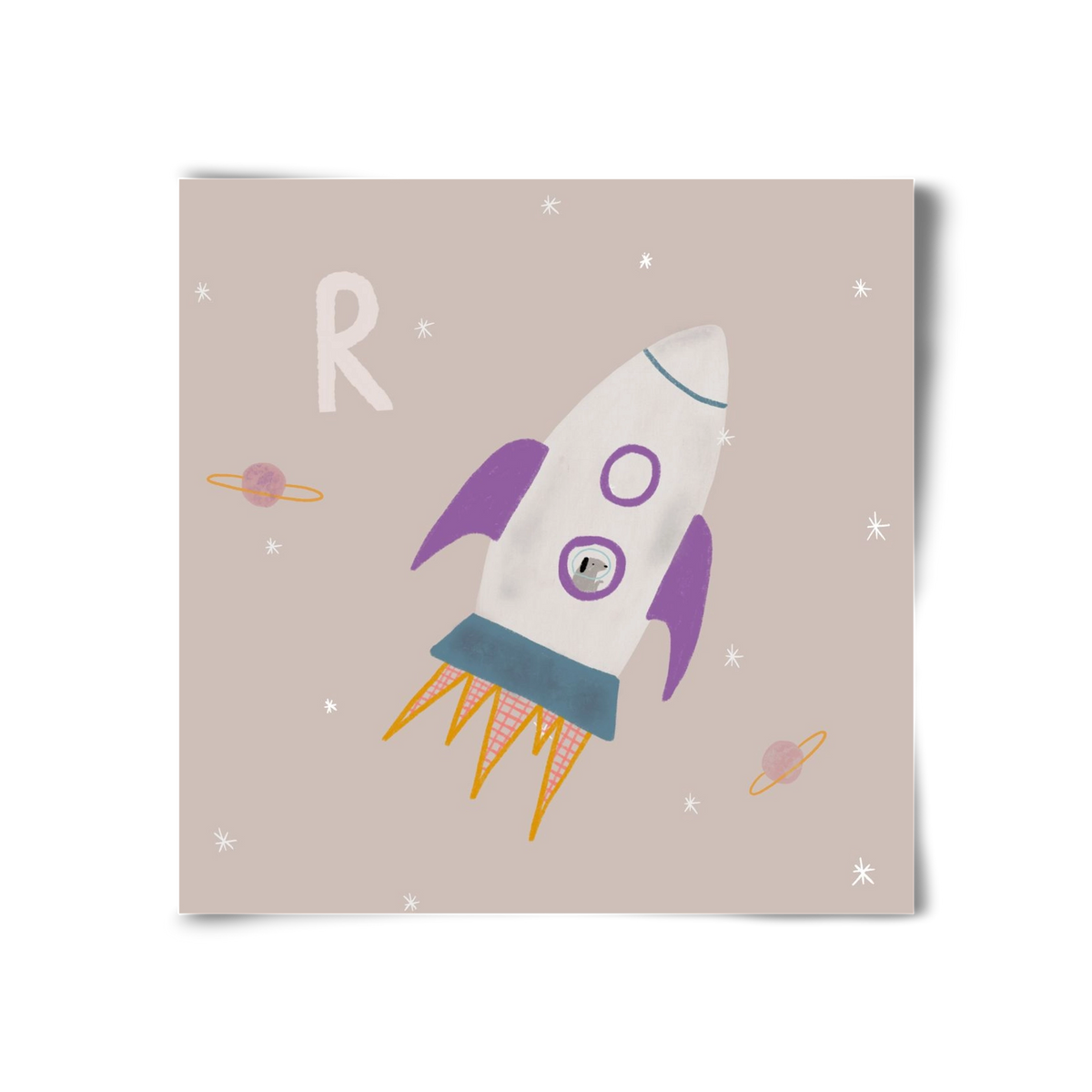 R, mint Rakéta, 30x30 cm, Keret nélkül