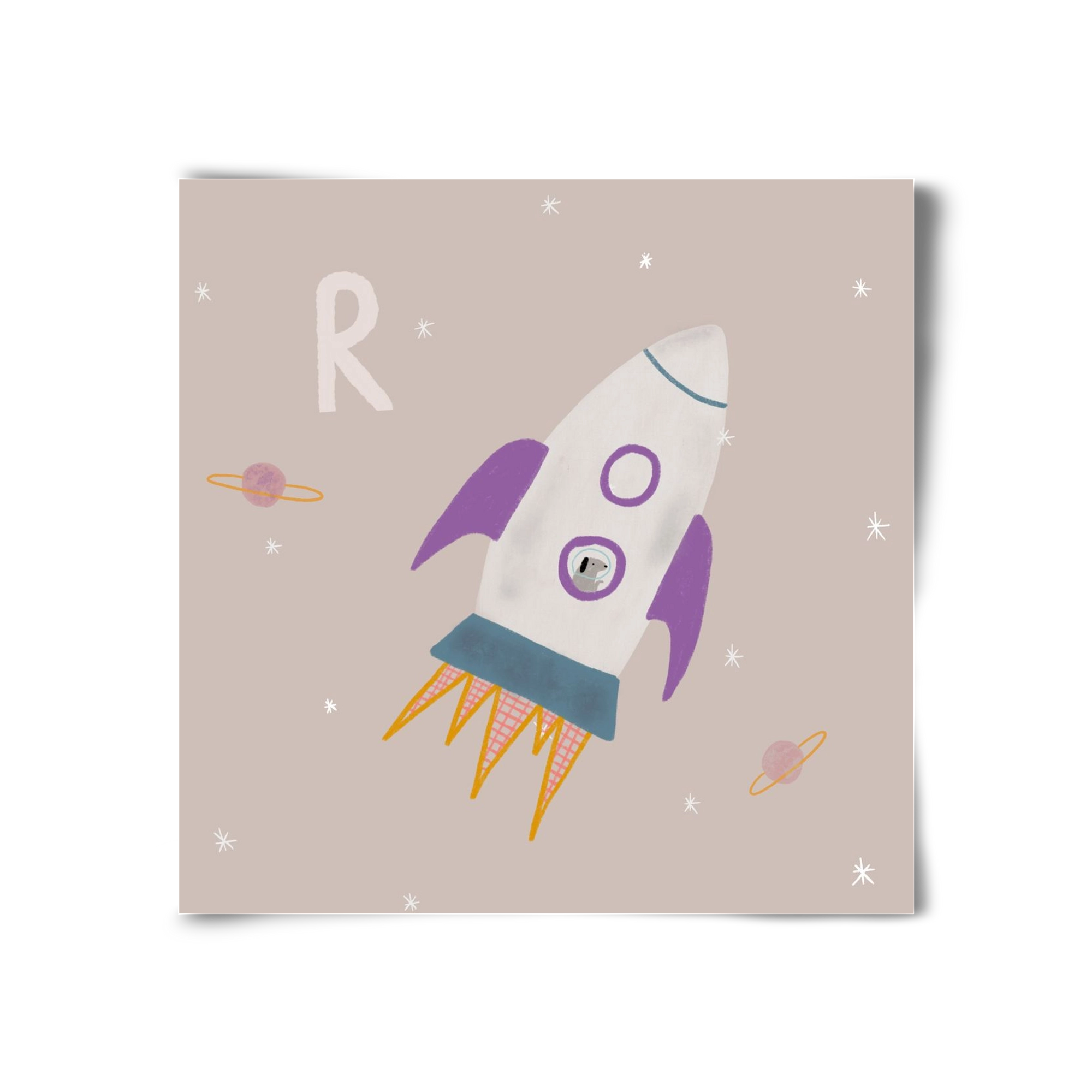 R, mint Rakéta, 30x30 cm, Keret nélkül