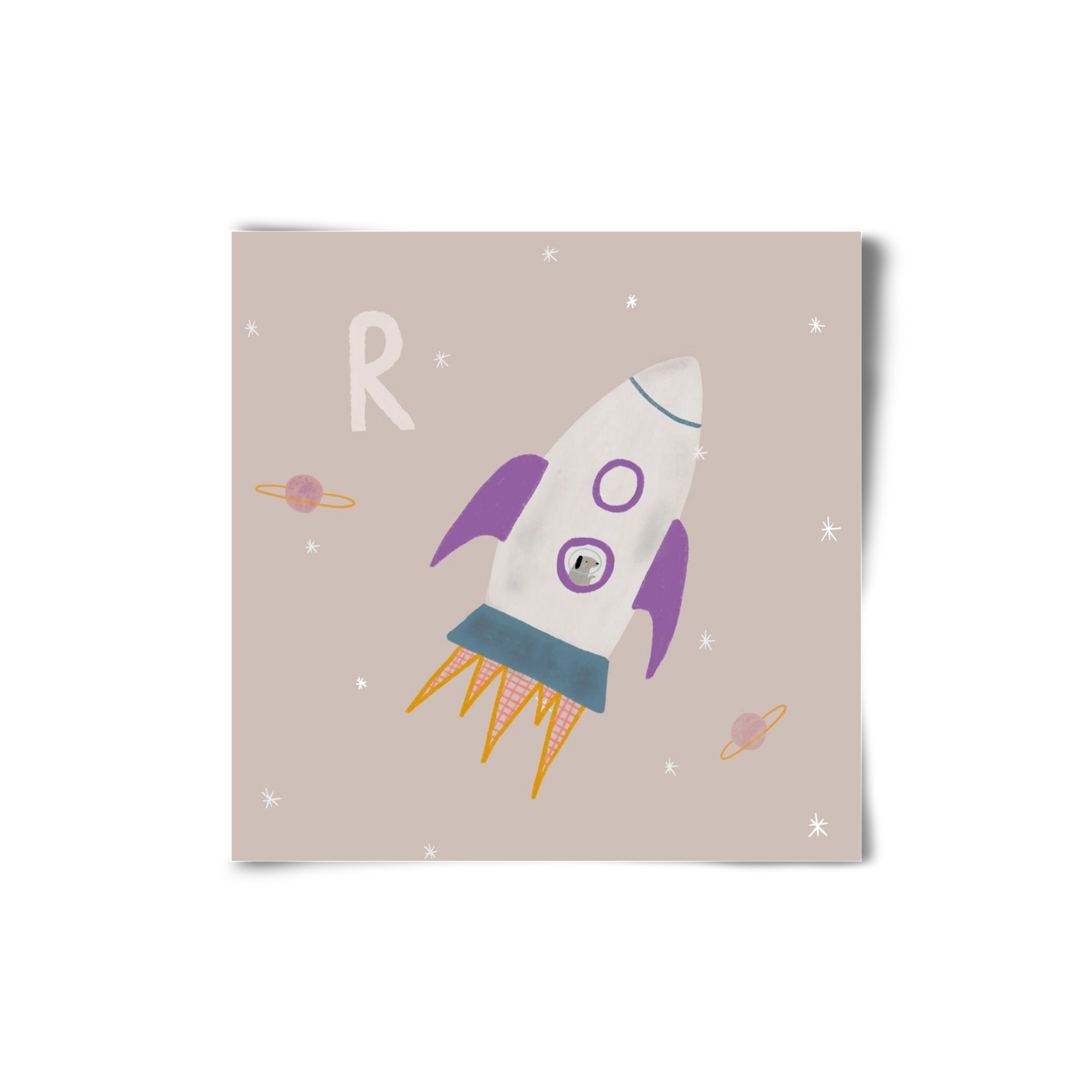 R, mint Rakéta, 20x20 cm, Keret nélkül