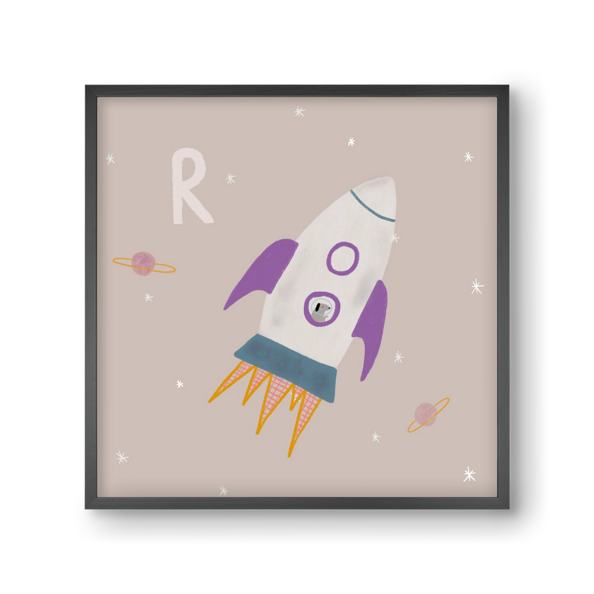 R, mint Rakéta, 30x30 cm (30x30 cm), Fekete keret