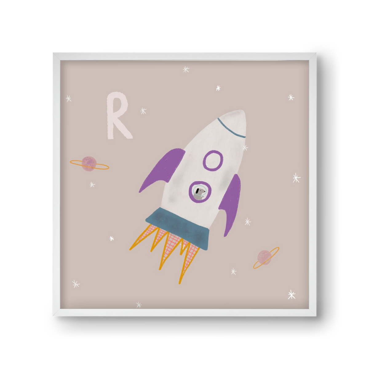 R, mint Rakéta, 30x30 cm (30x30 cm), Fehér keret