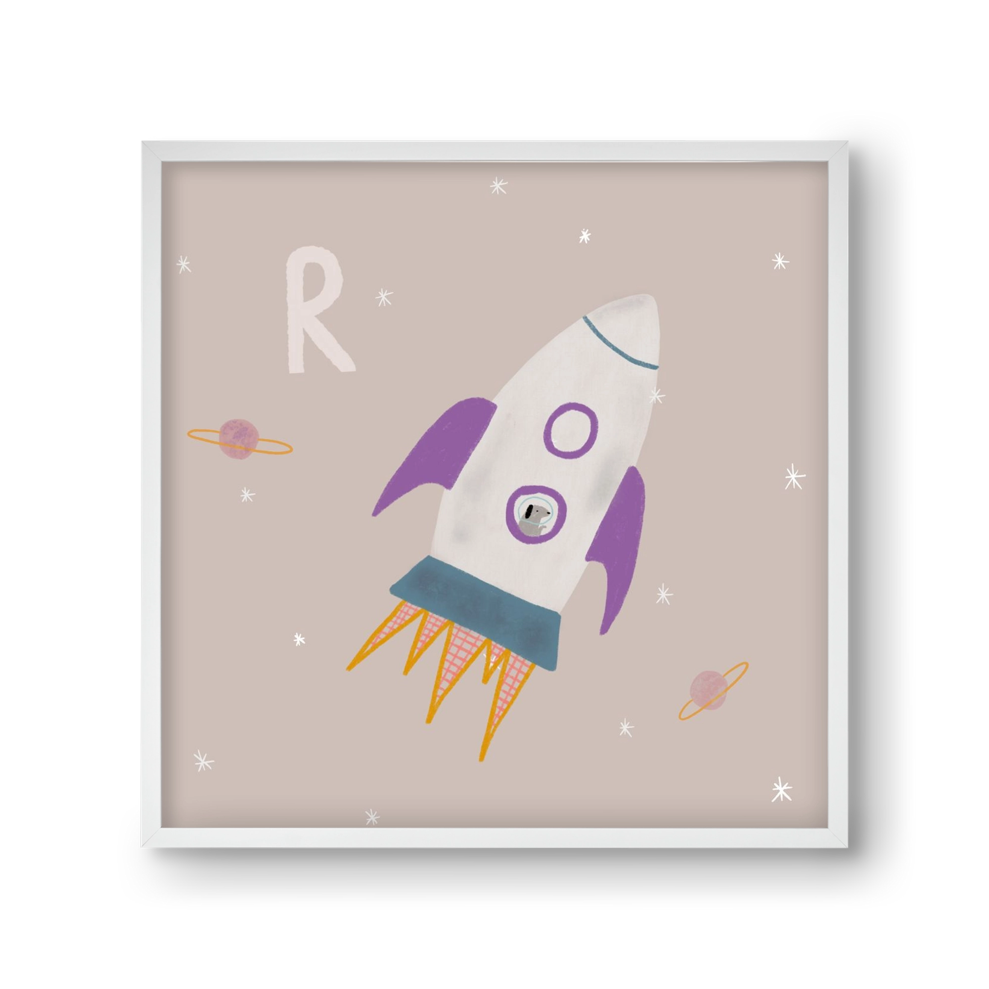 R, mint Rakéta, 30x30 cm (30x30 cm), Fehér keret