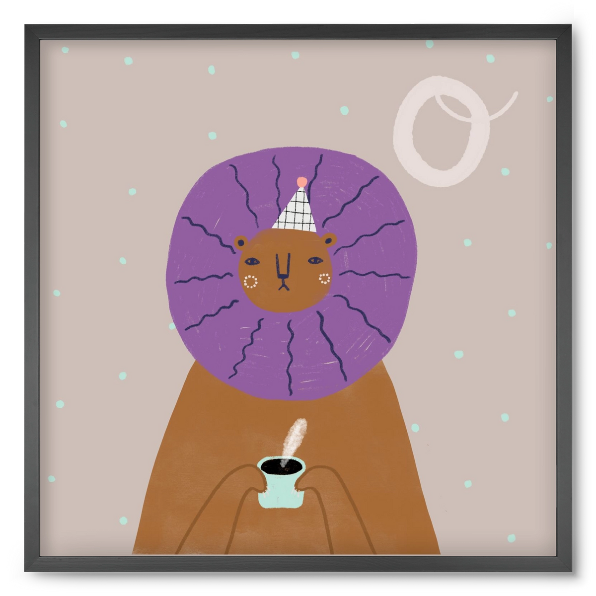 O, mint Oroszlán, 50x50 cm (50x50 cm), Fekete keret