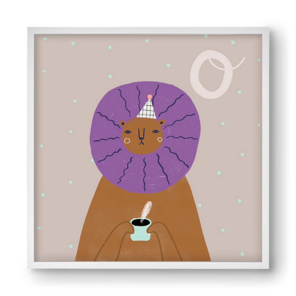 O, mint Oroszlán, 40x40 cm (40x40 cm), Fehér keret