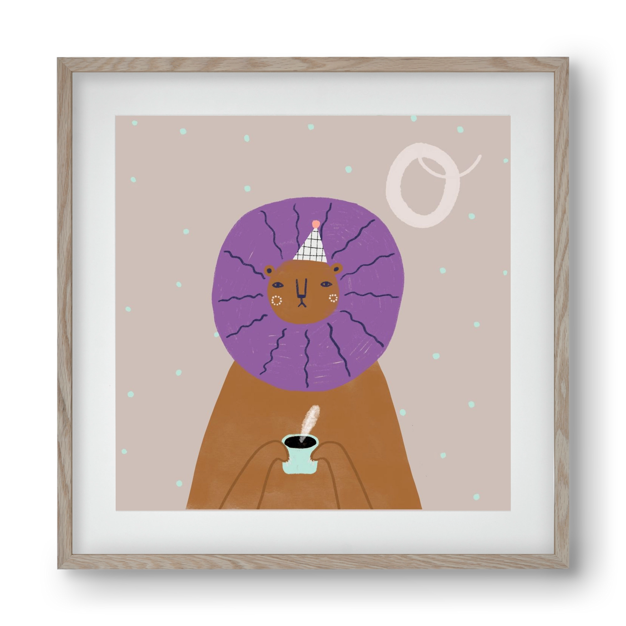 O, mint Oroszlán, 40x40 cm (30x30 cm), Tölgy keret, paszpartuval