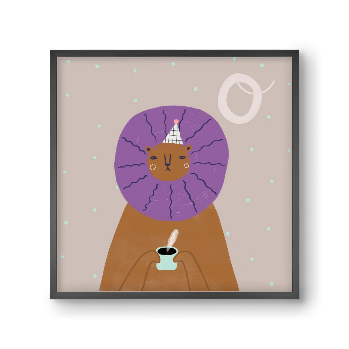 O, mint Oroszlán, 30x30 cm (30x30 cm), Fekete keret