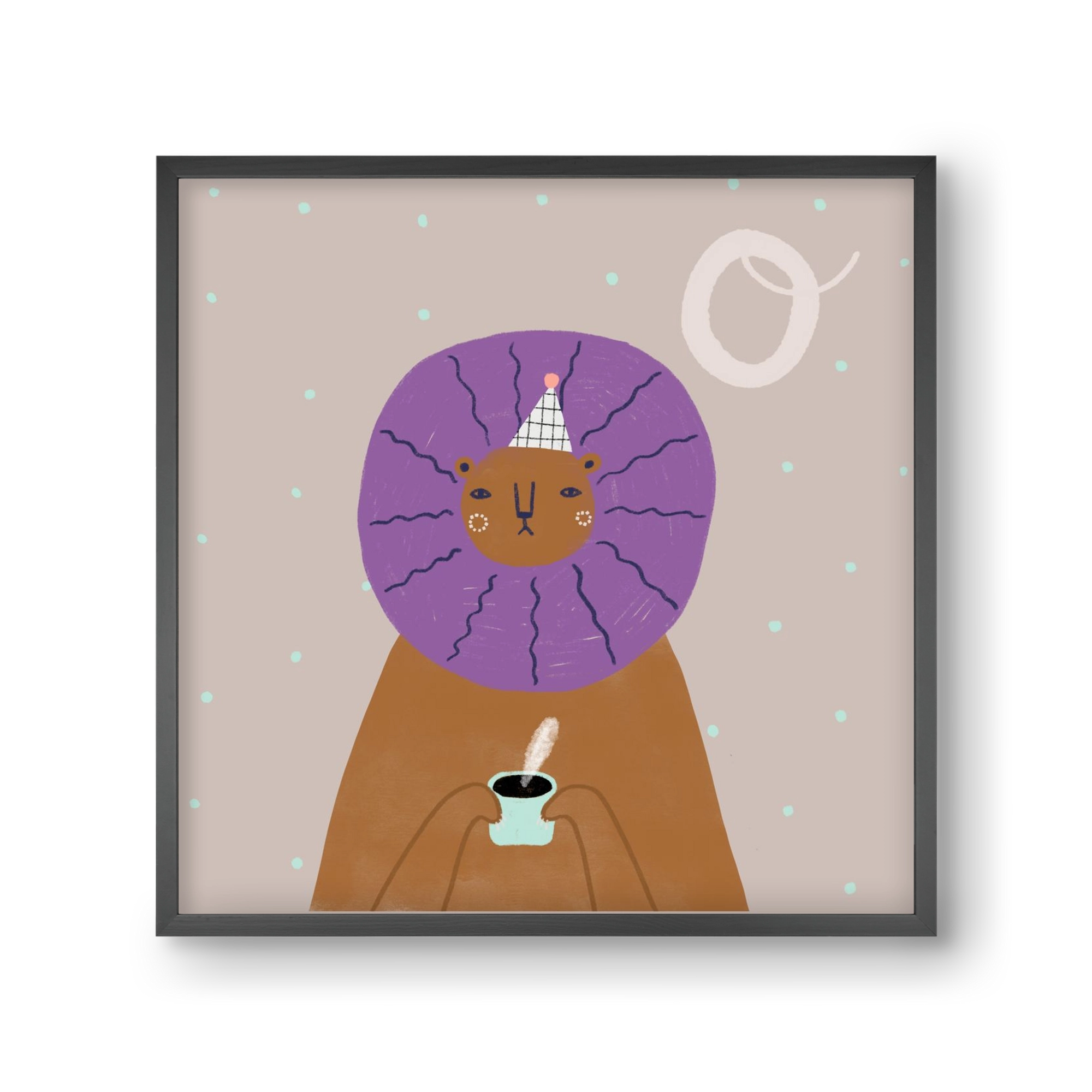 O, mint Oroszlán, 30x30 cm (30x30 cm), Fekete keret