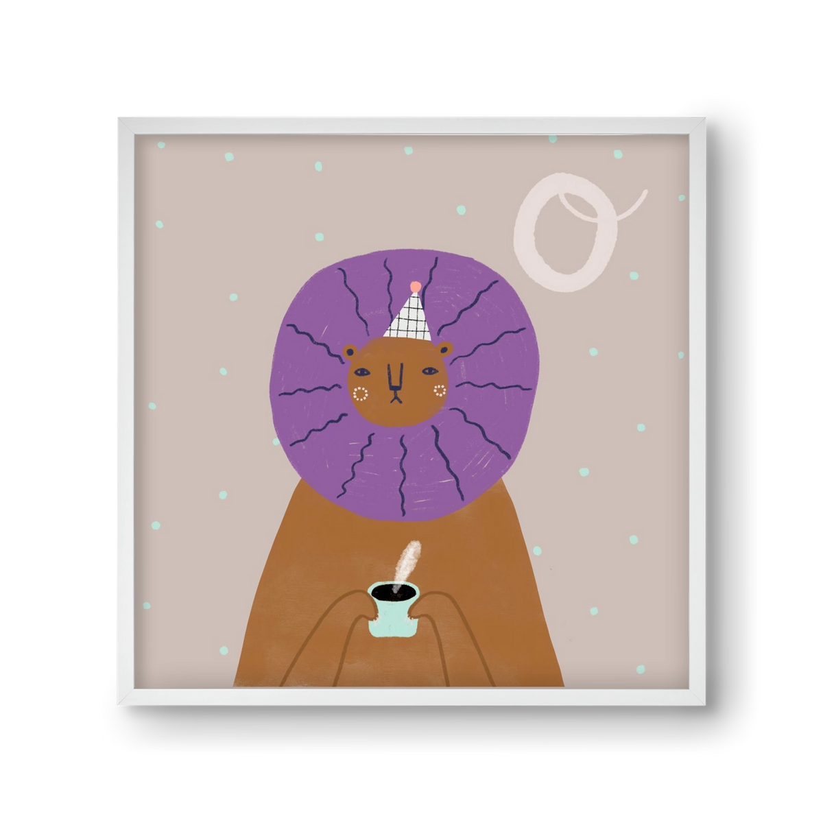 O, mint Oroszlán, 30x30 cm (30x30 cm), Fehér keret