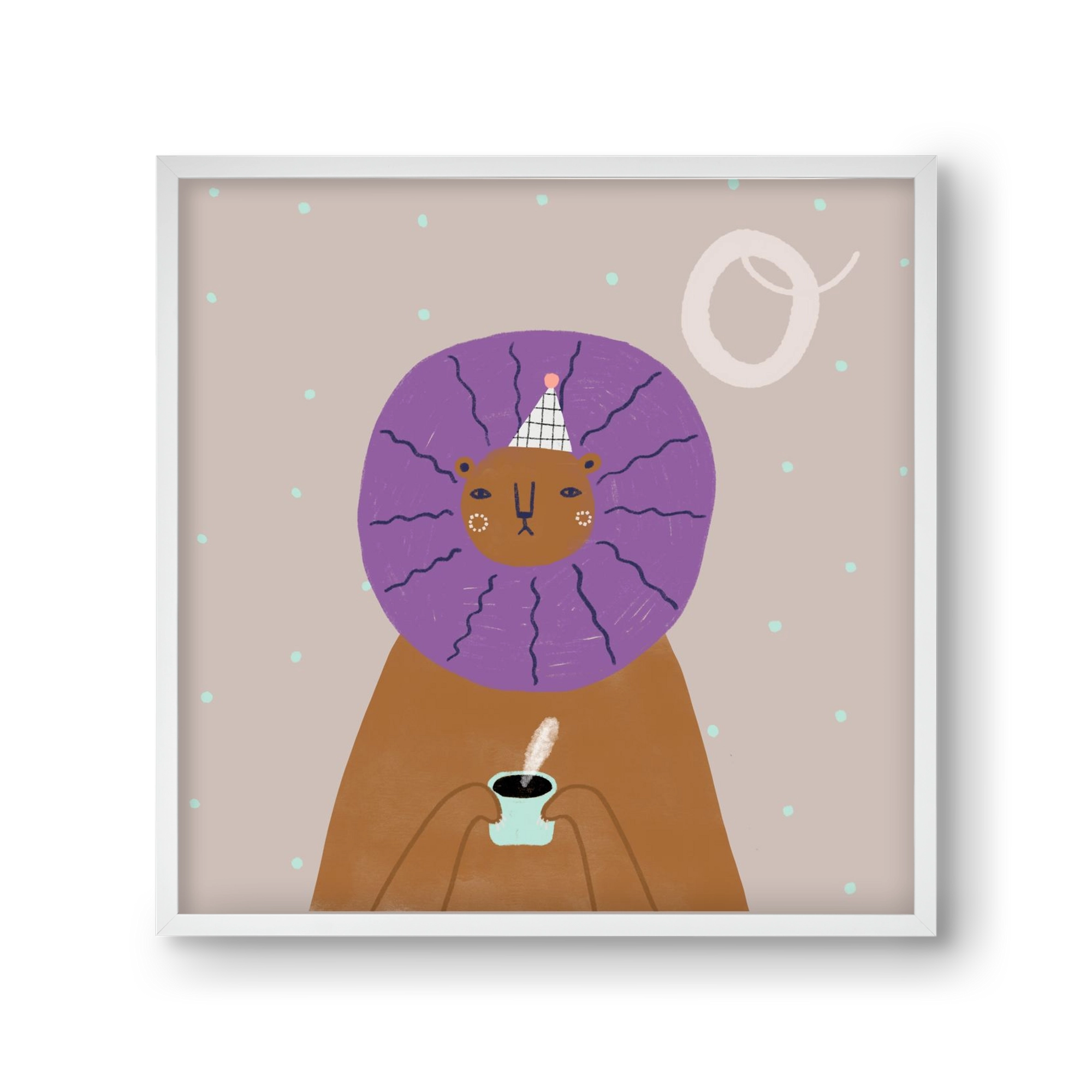 O, mint Oroszlán, 30x30 cm (30x30 cm), Fehér keret