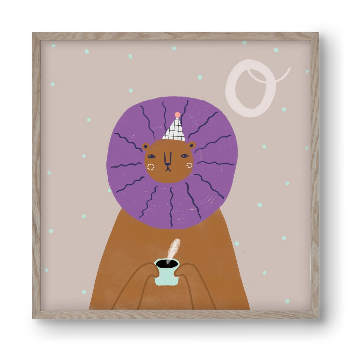 O, mint Oroszlán, 40x40 cm (40x40 cm), Tölgy keret