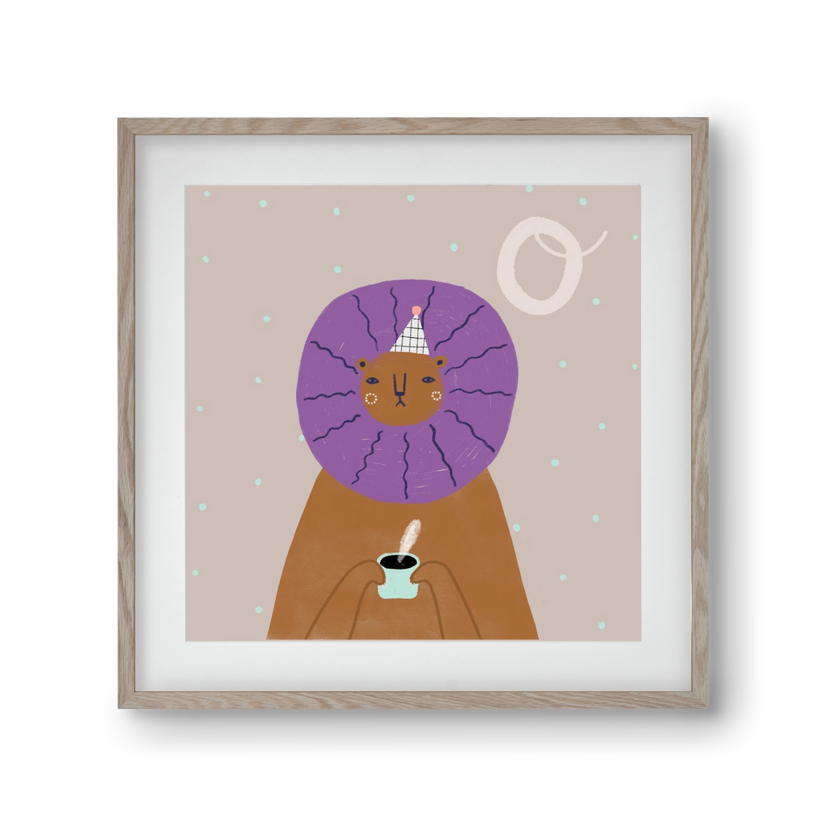 O, mint Oroszlán, 30x30 cm (20x20 cm), Tölgy keret, paszpartuval