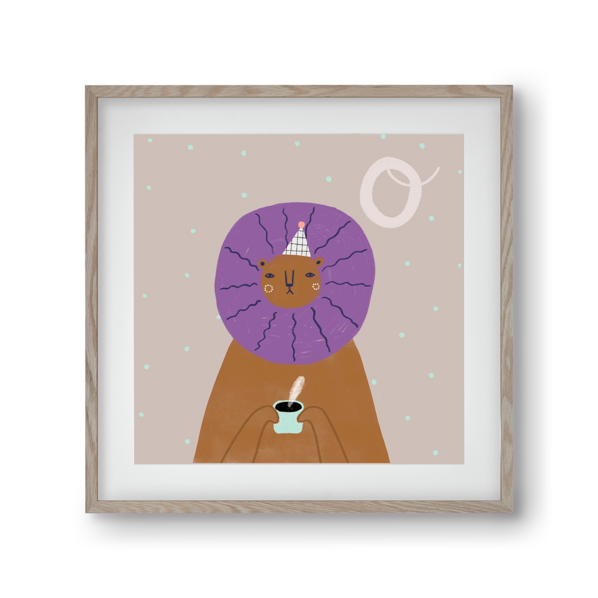 O, mint Oroszlán, 30x30 cm (20x20 cm), Tölgy keret, paszpartuval