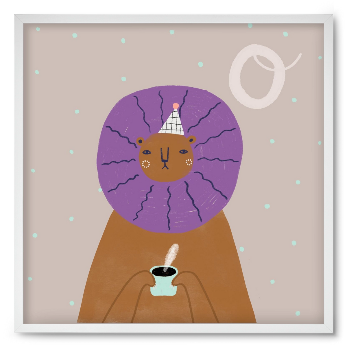 O, mint Oroszlán, 50x50 cm (50x50 cm), Fehér keret