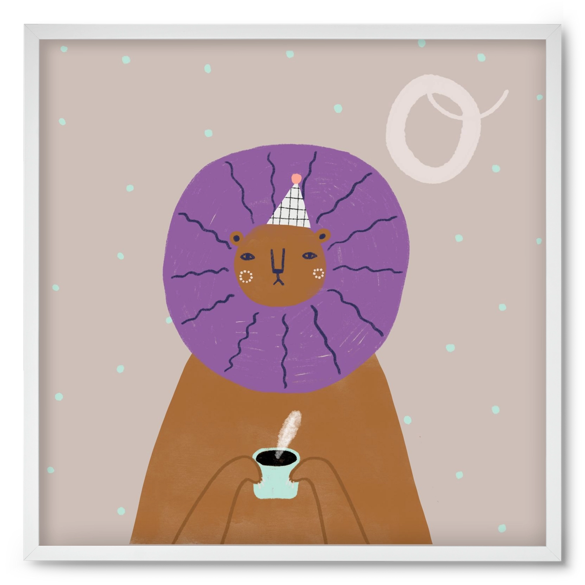 O, mint Oroszlán, 50x50 cm (50x50 cm), Fehér keret