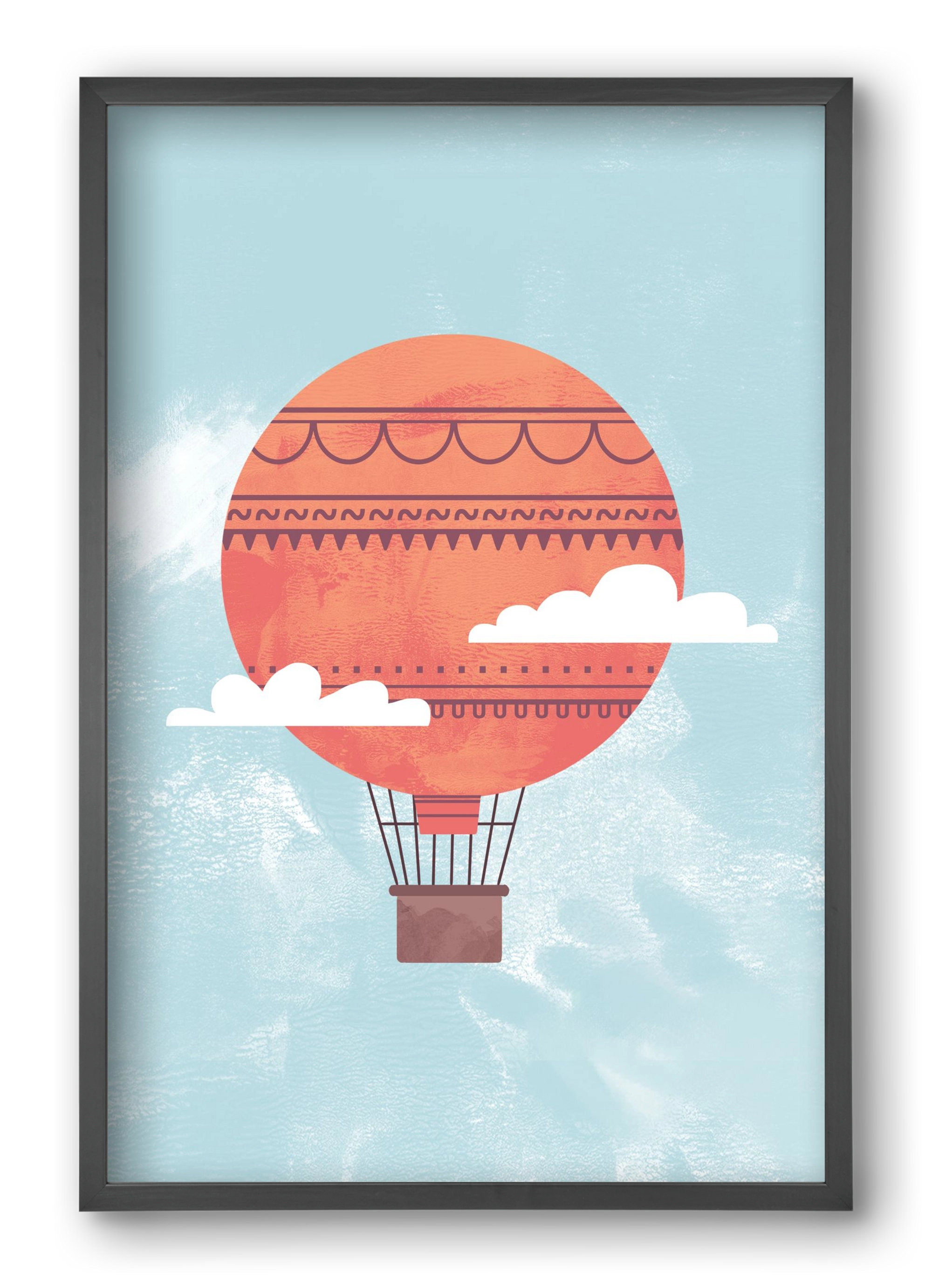 Balloon, 40x60 cm (40x60 cm), Fekete keret