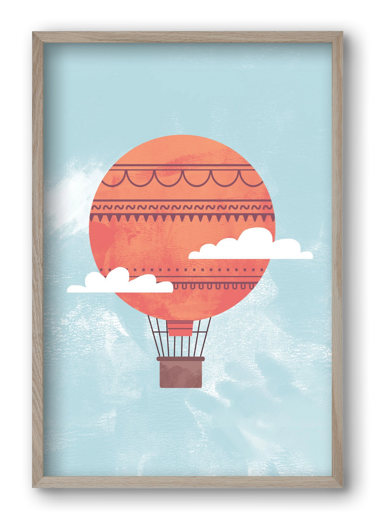 Balloon, 40x60 cm (40x60 cm), Tölgy keret