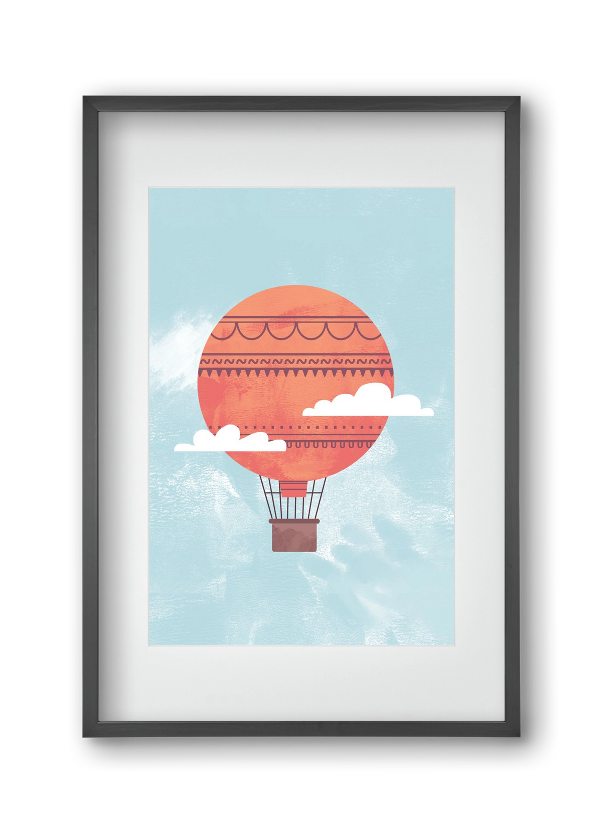 Balloon, 30x45 cm (20x30 cm), Fekete keret, paszpartuval