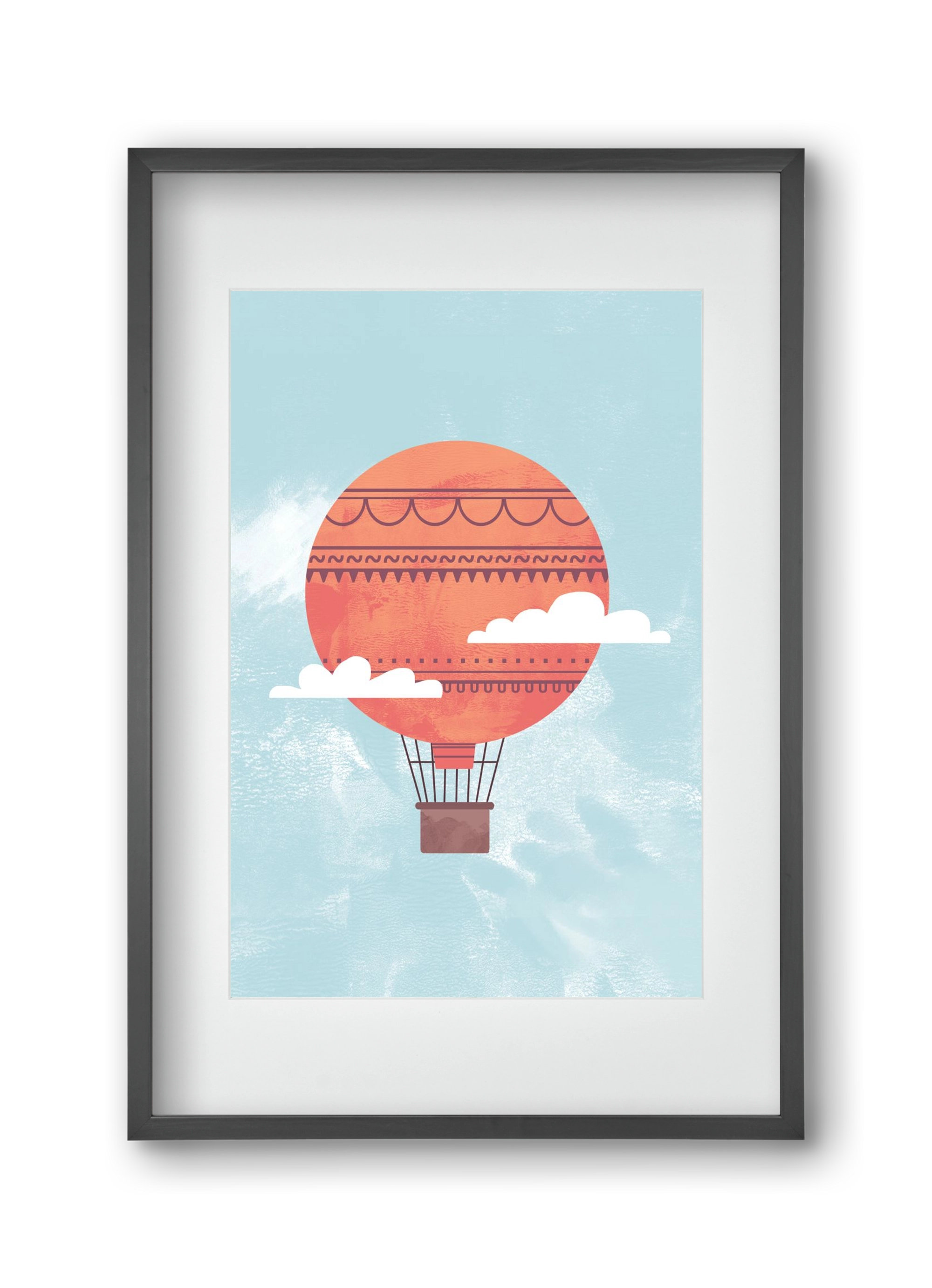 Balloon, 30x45 cm (20x30 cm), Fekete keret, paszpartuval