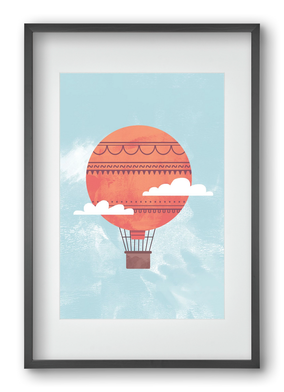 Balloon, 40x60 cm (30x45 cm), Fekete keret, paszpartuval