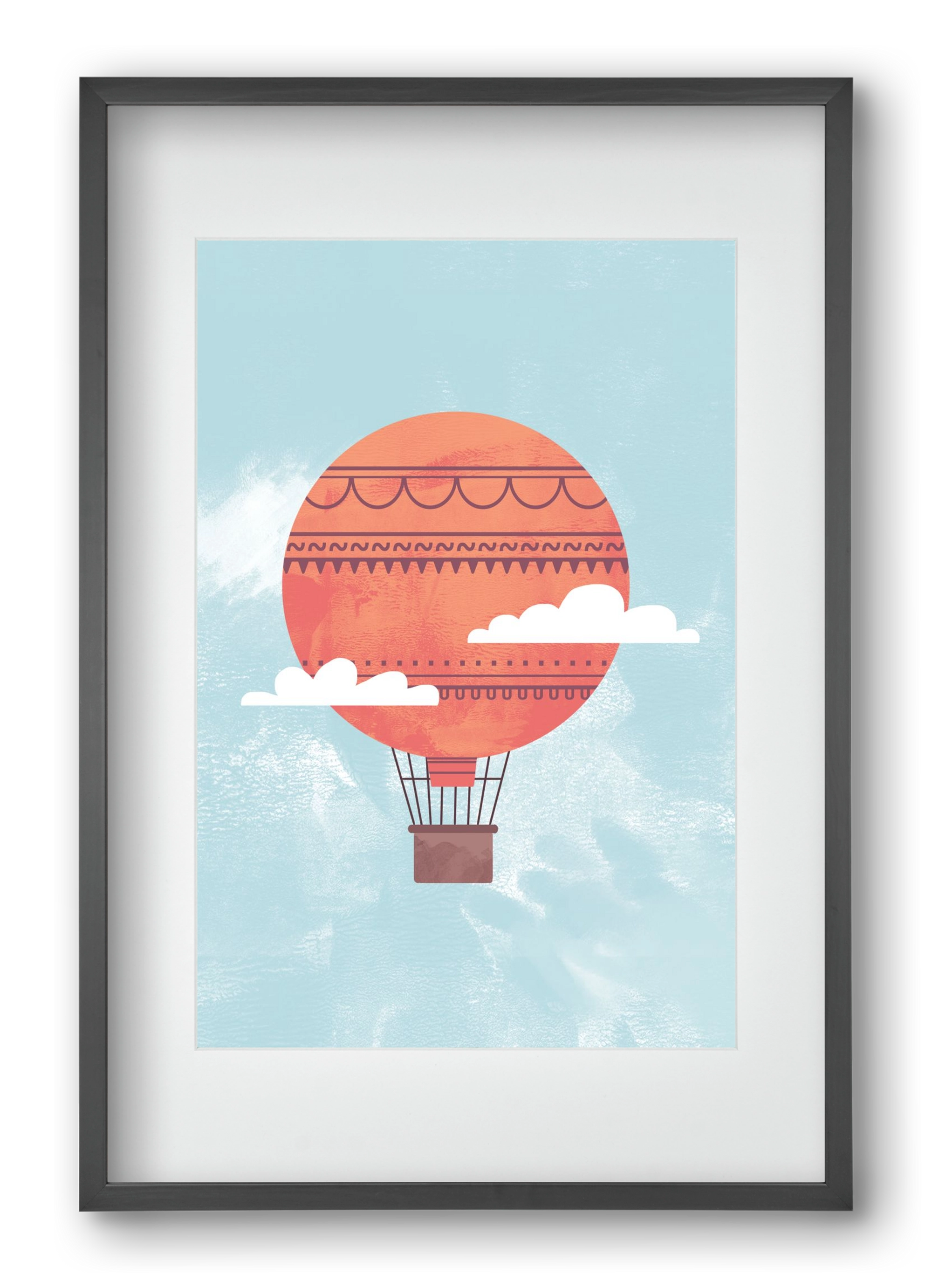 Balloon, 40x60 cm (30x45 cm), Fekete keret, paszpartuval