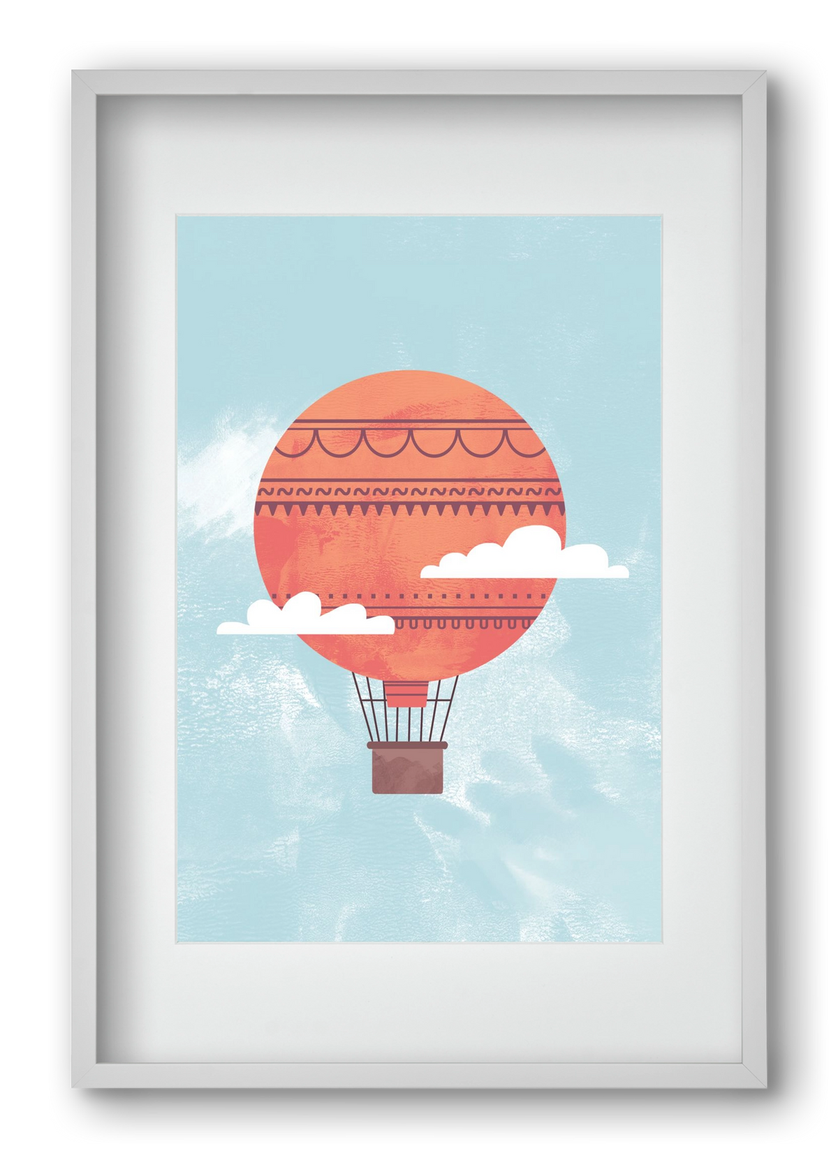 Balloon, 40x60 cm (30x45 cm), Fehér keret, paszpartuval