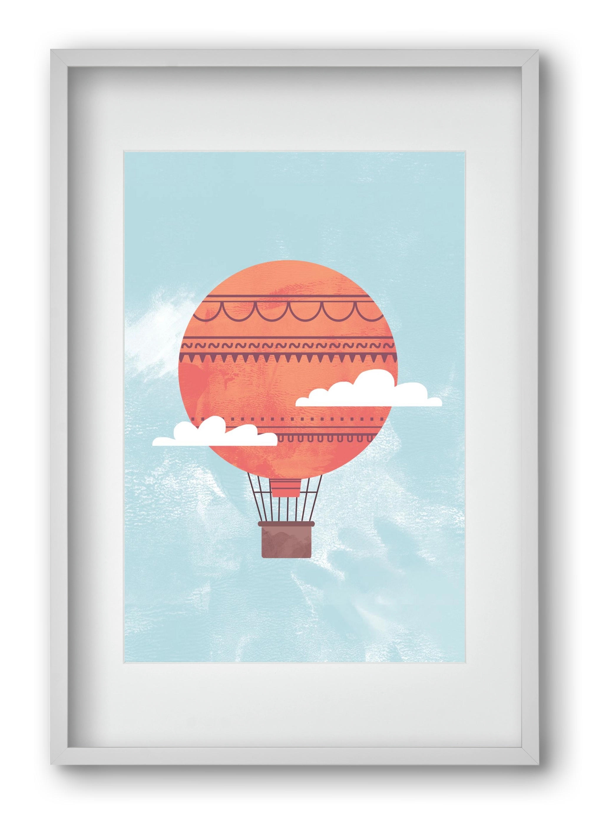 Balloon, 40x60 cm (30x45 cm), Fehér keret, paszpartuval