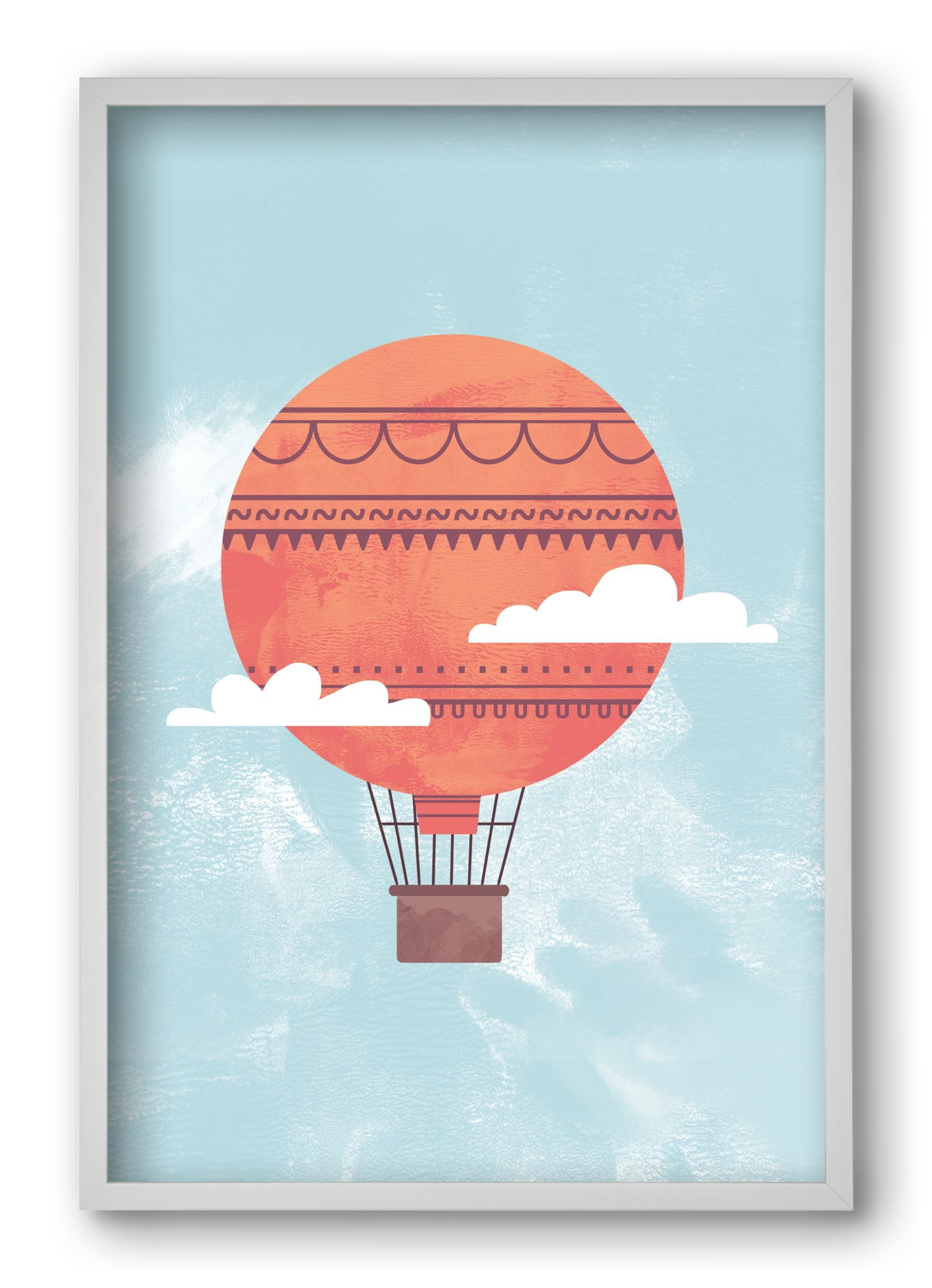 Balloon, 40x60 cm (40x60 cm), Fehér keret