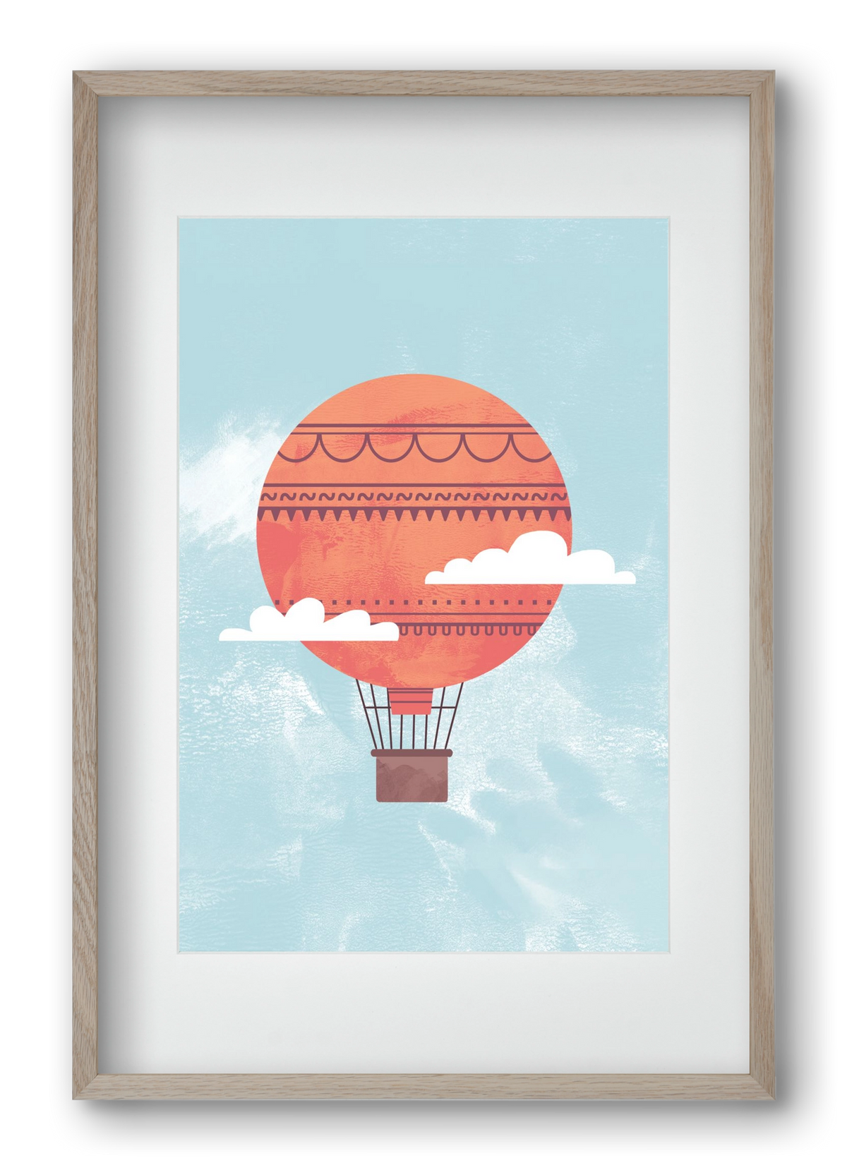 Balloon, 40x60 cm (30x45 cm), Tölgy keret, paszpartuval