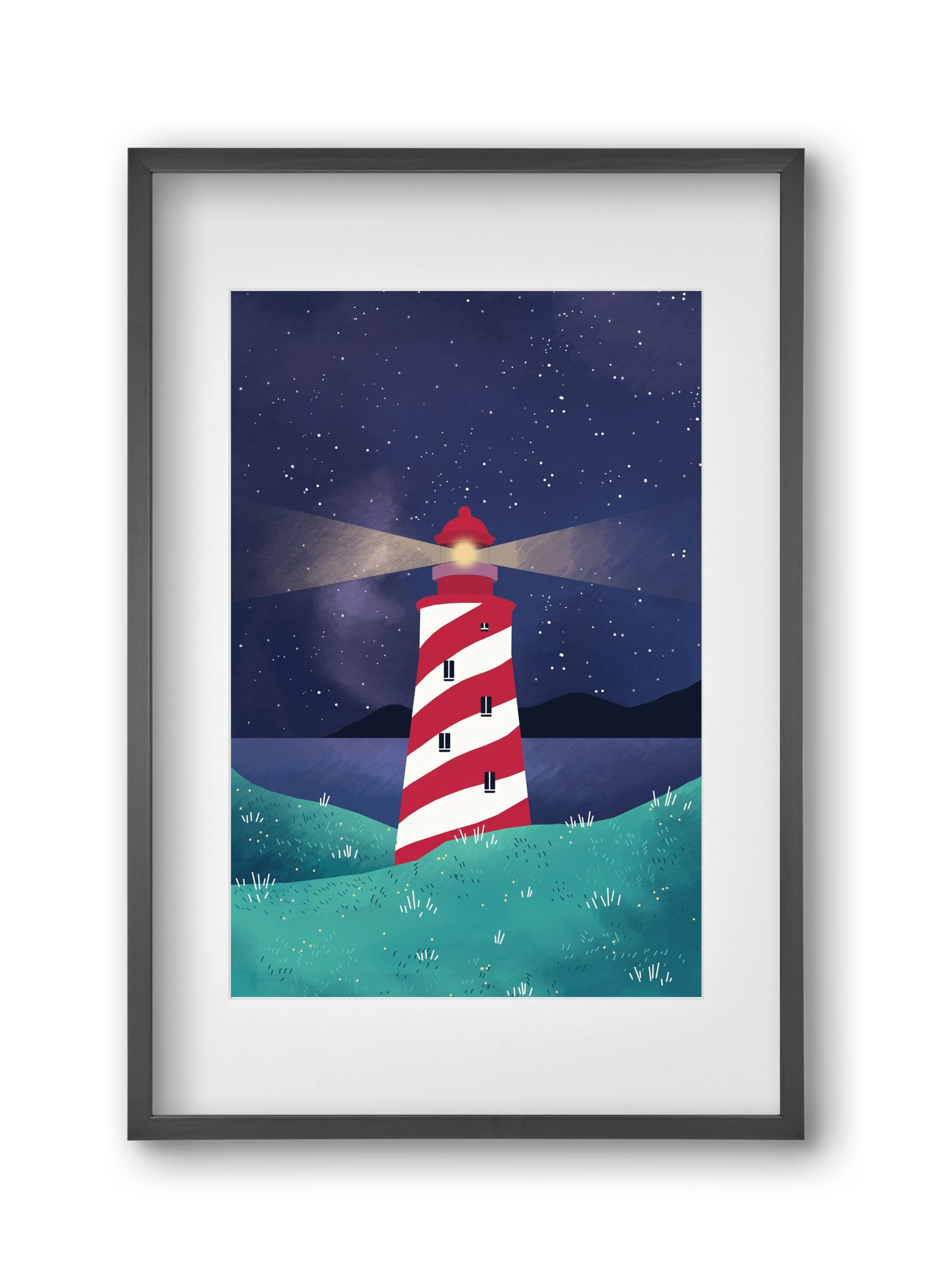 Lighthouse, 30x45 cm (20x30 cm), Fekete keret, paszpartuval