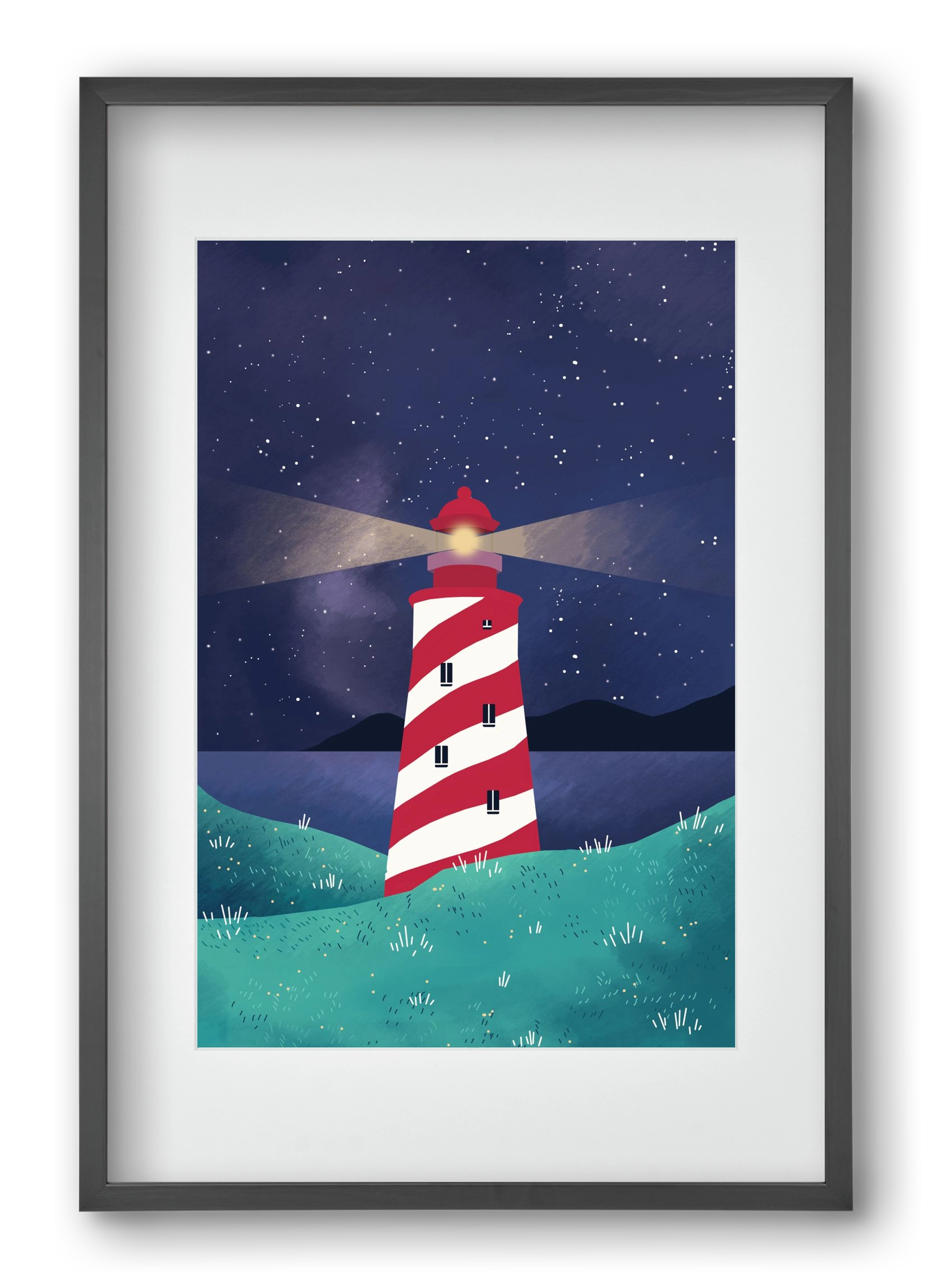 Lighthouse, 40x60 cm (30x45 cm), Fekete keret, paszpartuval