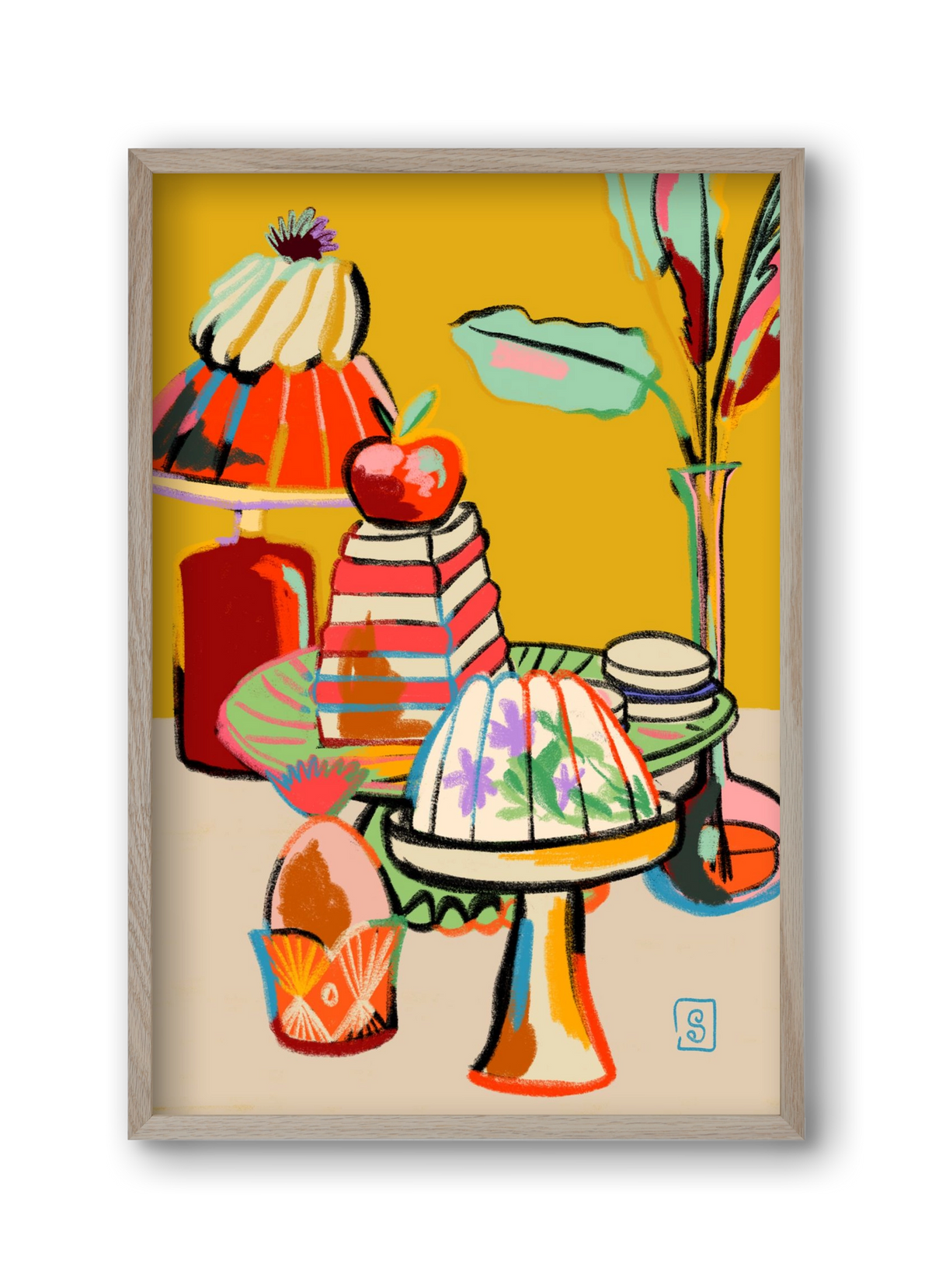 SWEET TOOTH, 30x45 cm (30x45 cm), Tölgy keret