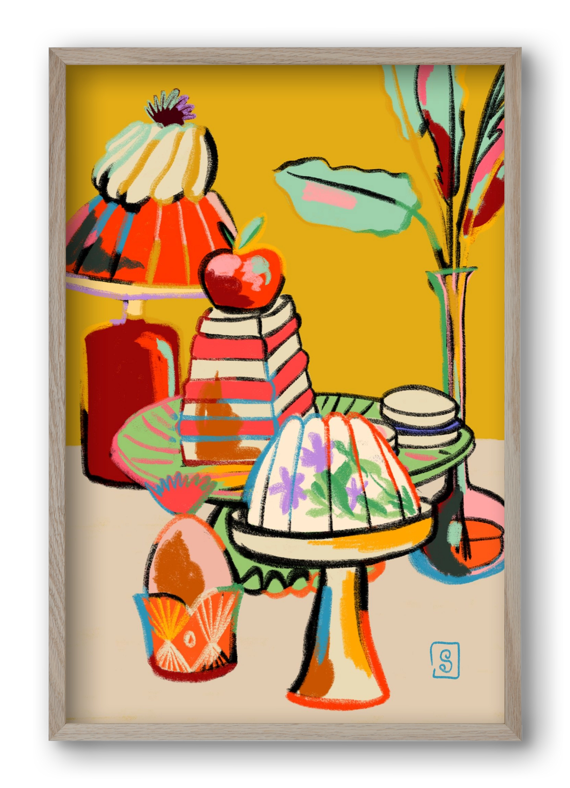 SWEET TOOTH, 40x60 cm (40x60 cm), Tölgy keret