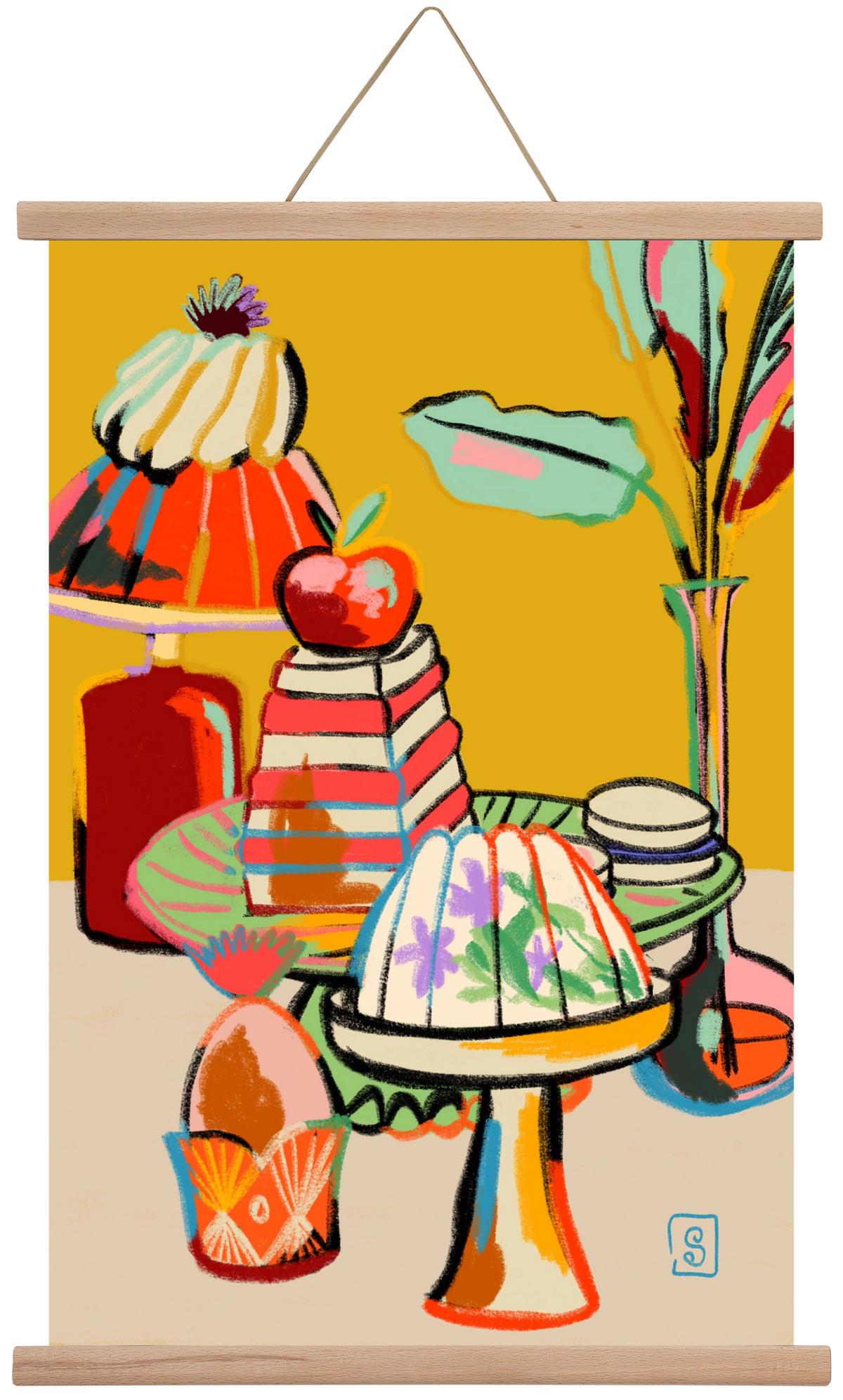 SWEET TOOTH, 40x60 cm (40x60 cm), Tölgy akasztó