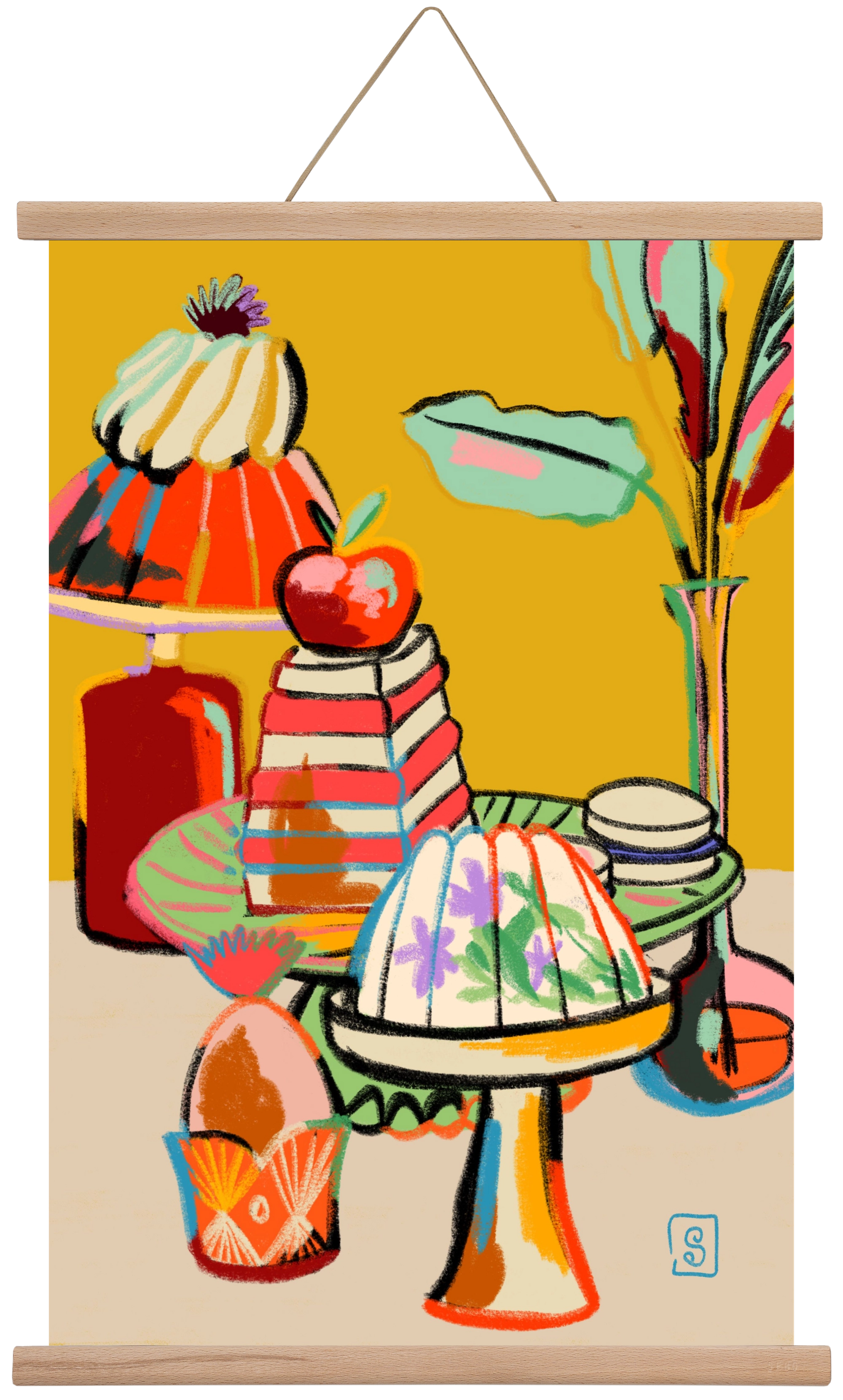 SWEET TOOTH, 40x60 cm (40x60 cm), Tölgy akasztó